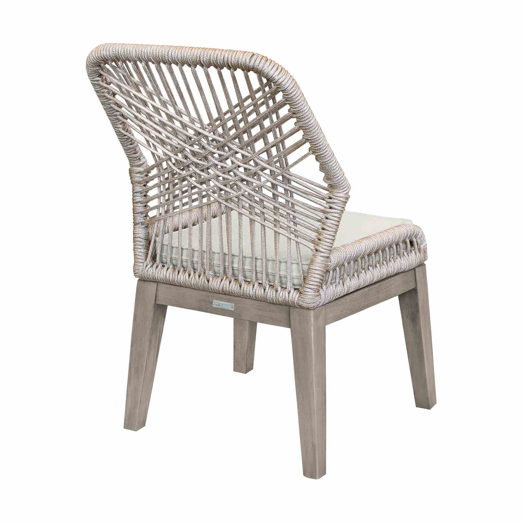Costa Outdoor Patio 7-Piece Dining Table Set with Side Chairs in Gray Acacia Wood and Rope - Image 5
