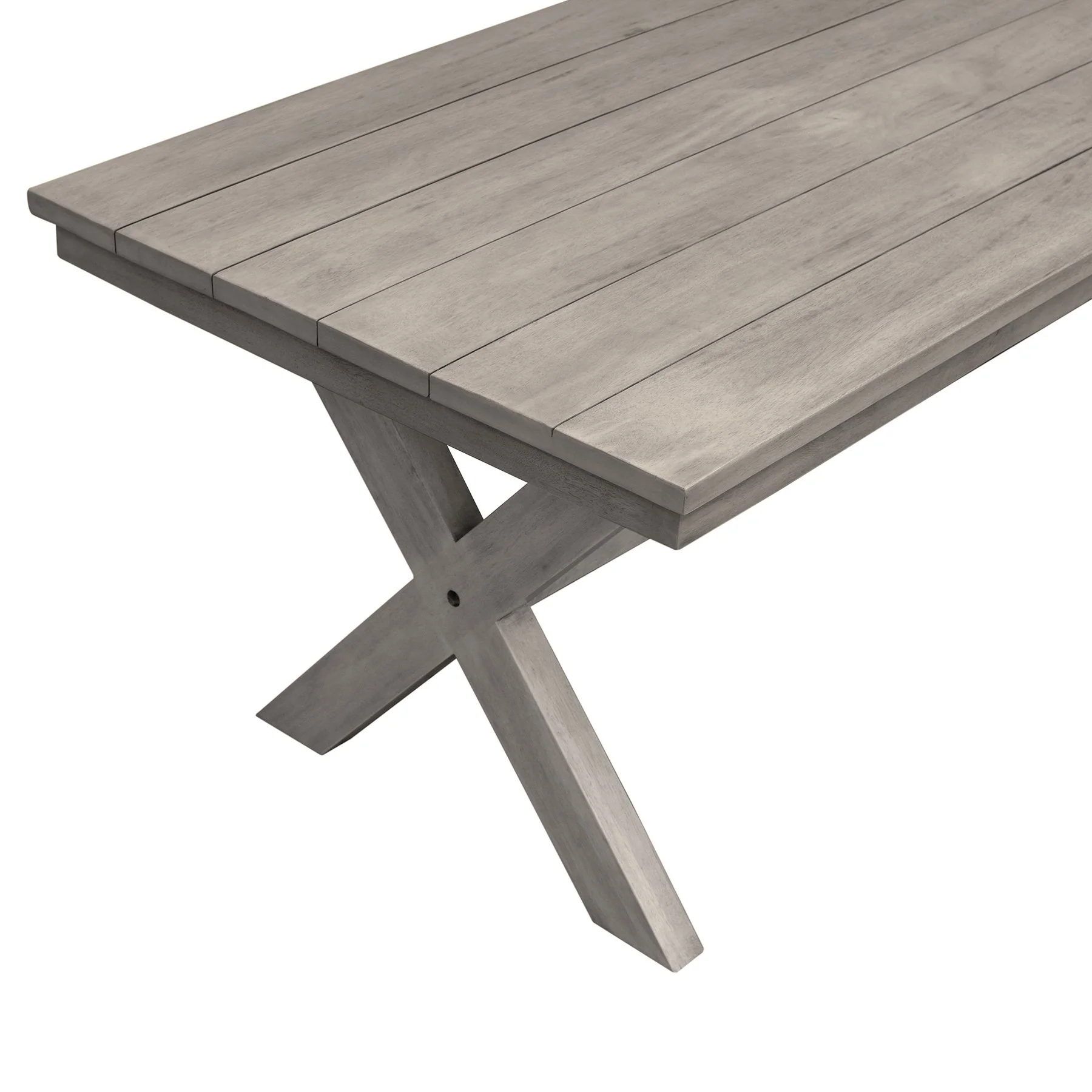 Costa Outdoor Patio 7-Piece Dining Table Set with Side Chairs in Gray Acacia Wood and Rope - Image 6