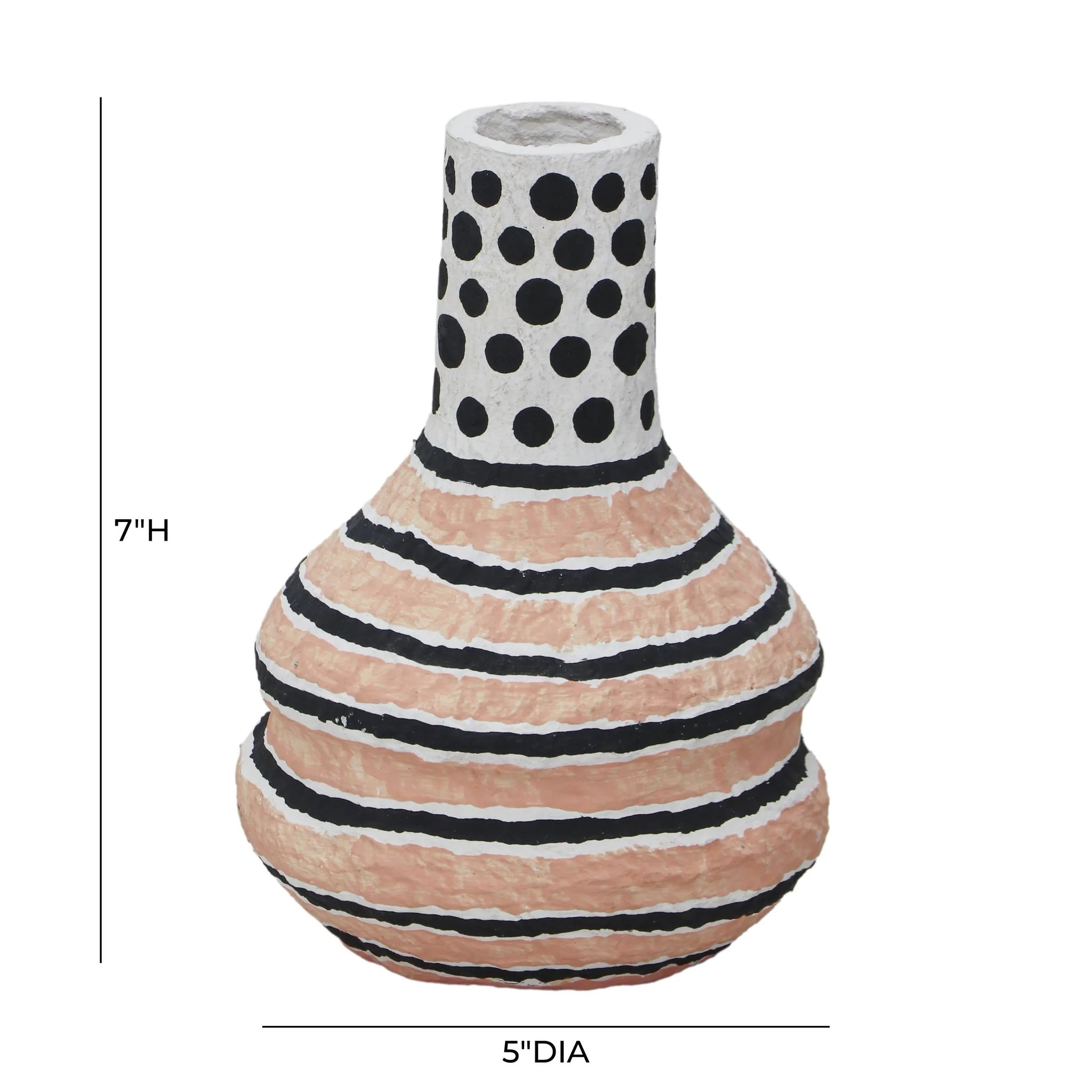 Cotton Mache Vase in Modernist Print - Image 5