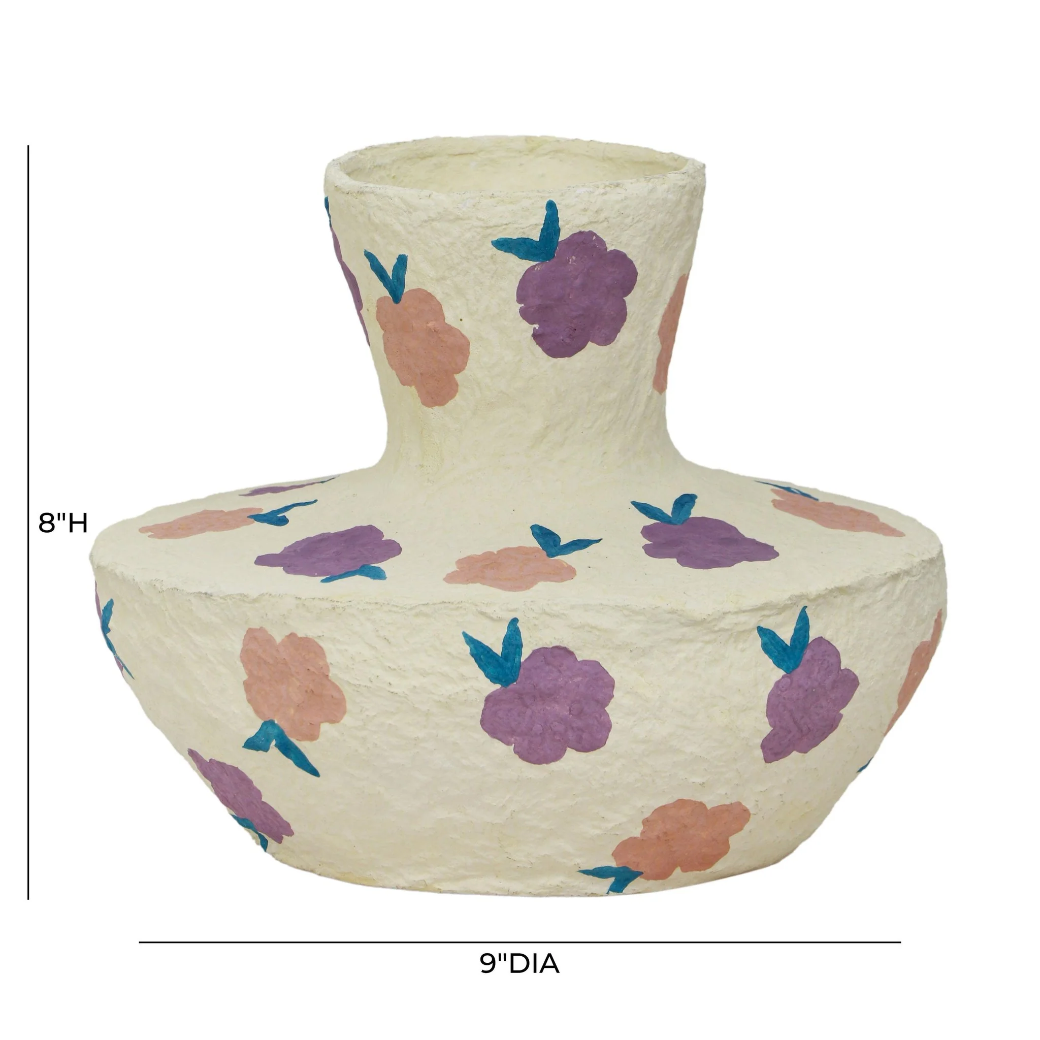 Cotton Mache Vase in Spring Blossoms - Image 5