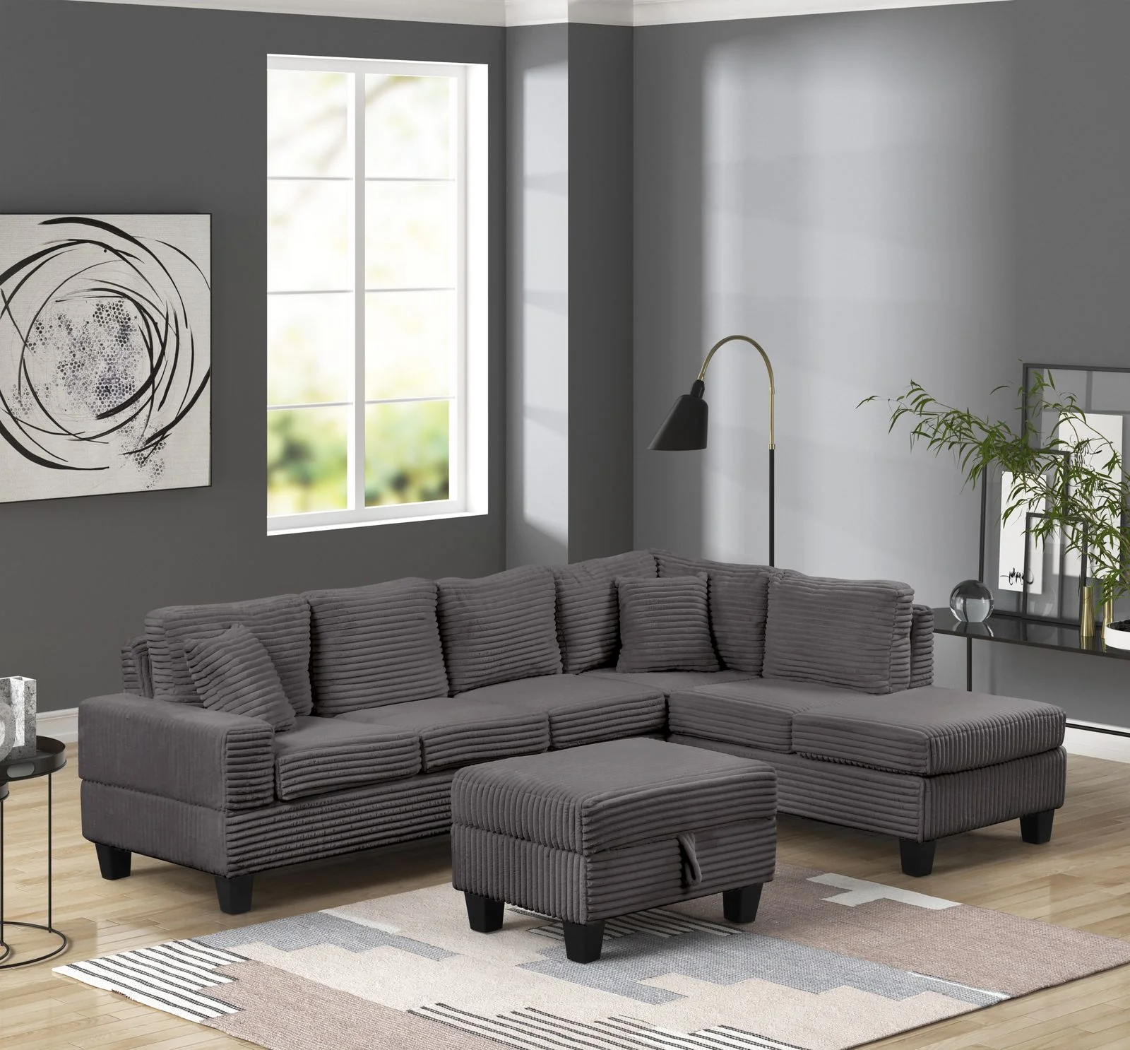 Cozy Sectional Gray - Image 2