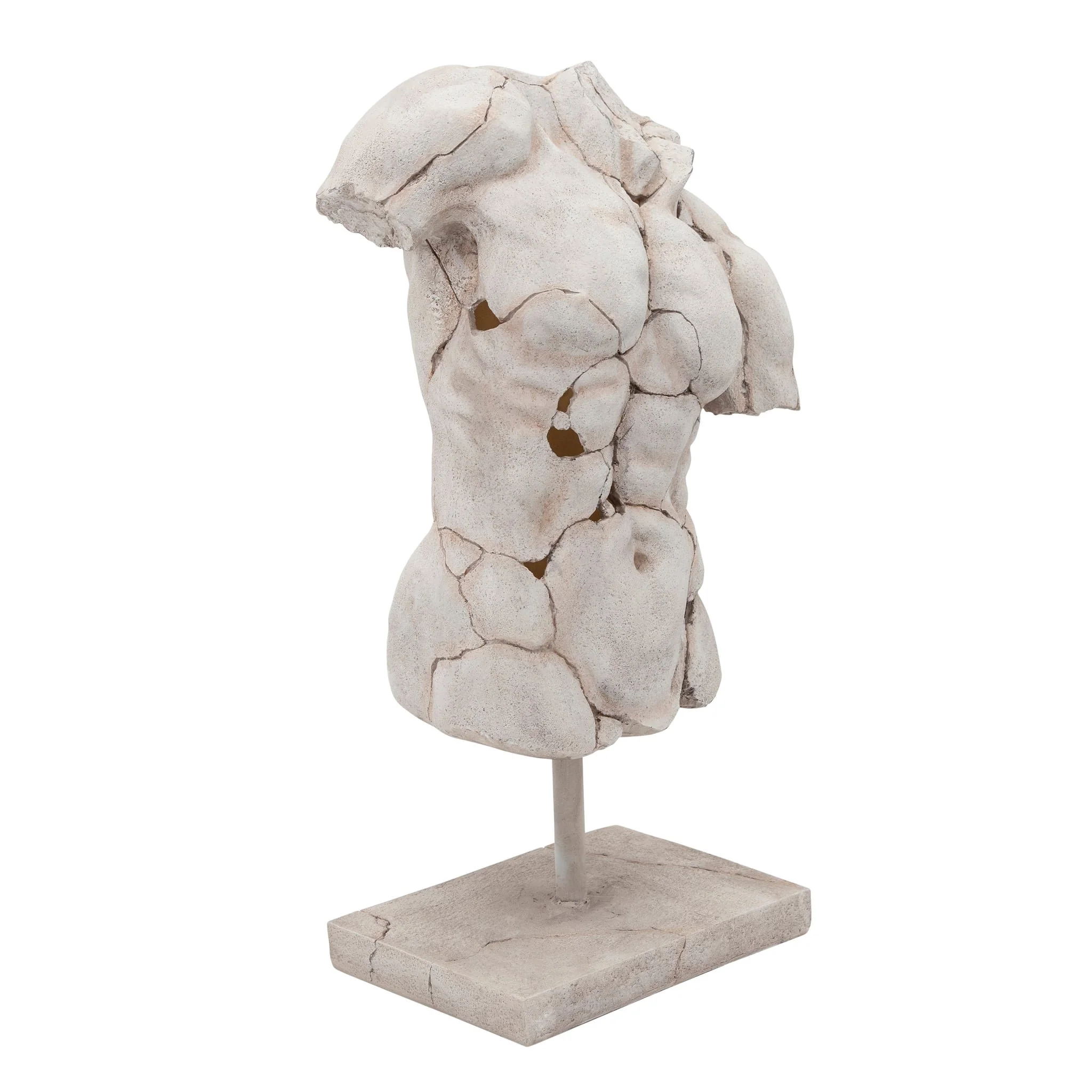 Cracked Torso Sculpture, White - Image 2