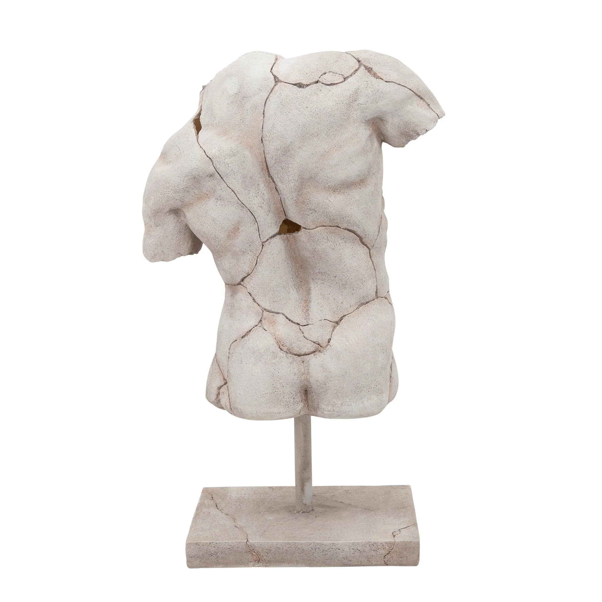 Cracked Torso Sculpture, White - Image 4