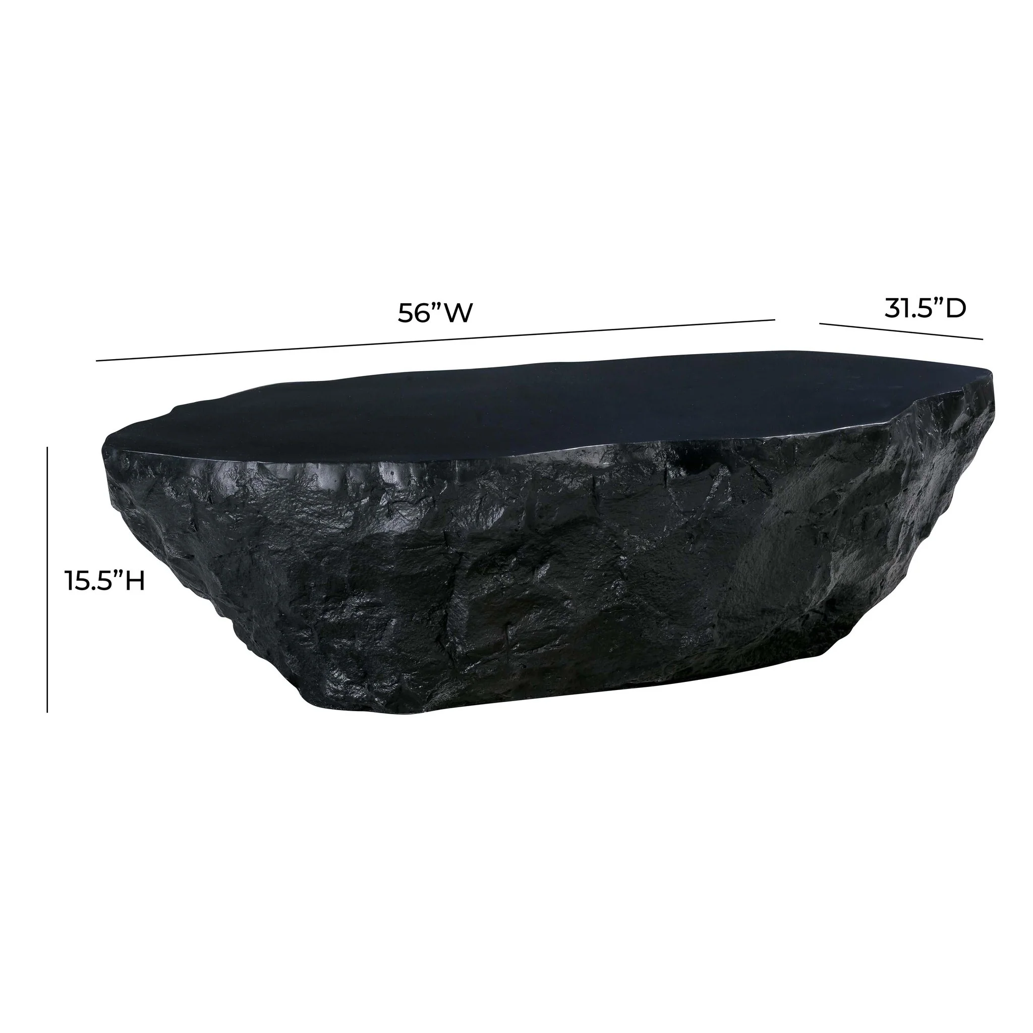 Crag Black Concrete Coffee Table - Image 8