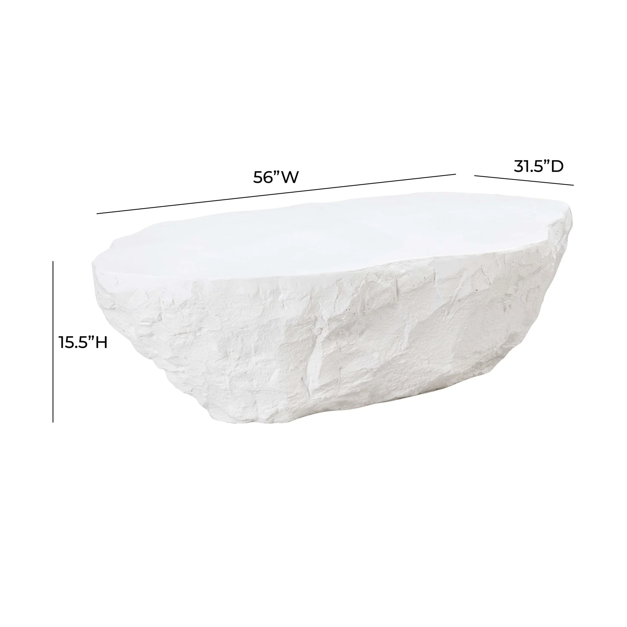 Crag White Concrete Coffee Table - Image 6