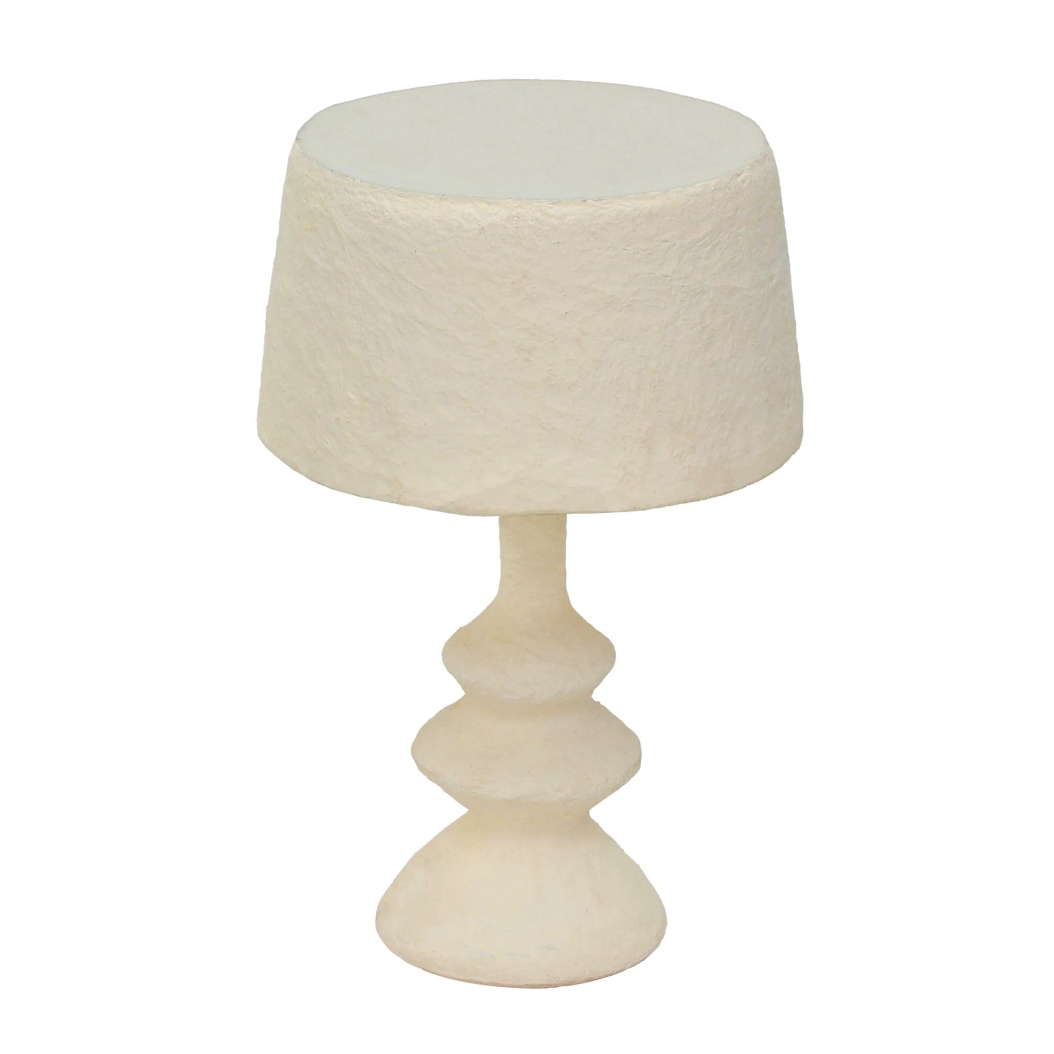 Cream Cotton Mache Table Lamp - Image 3