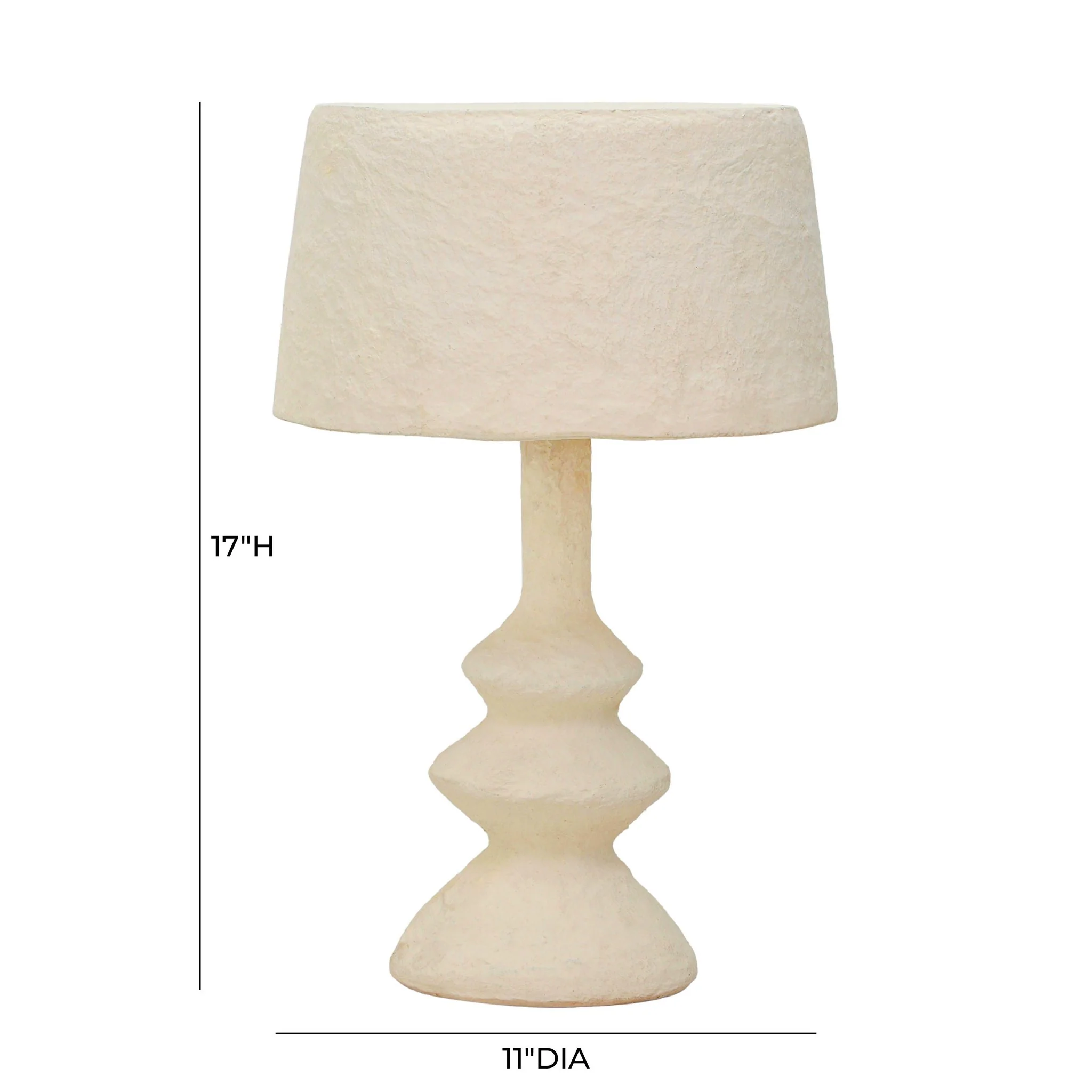 Cream Cotton Mache Table Lamp - Image 5