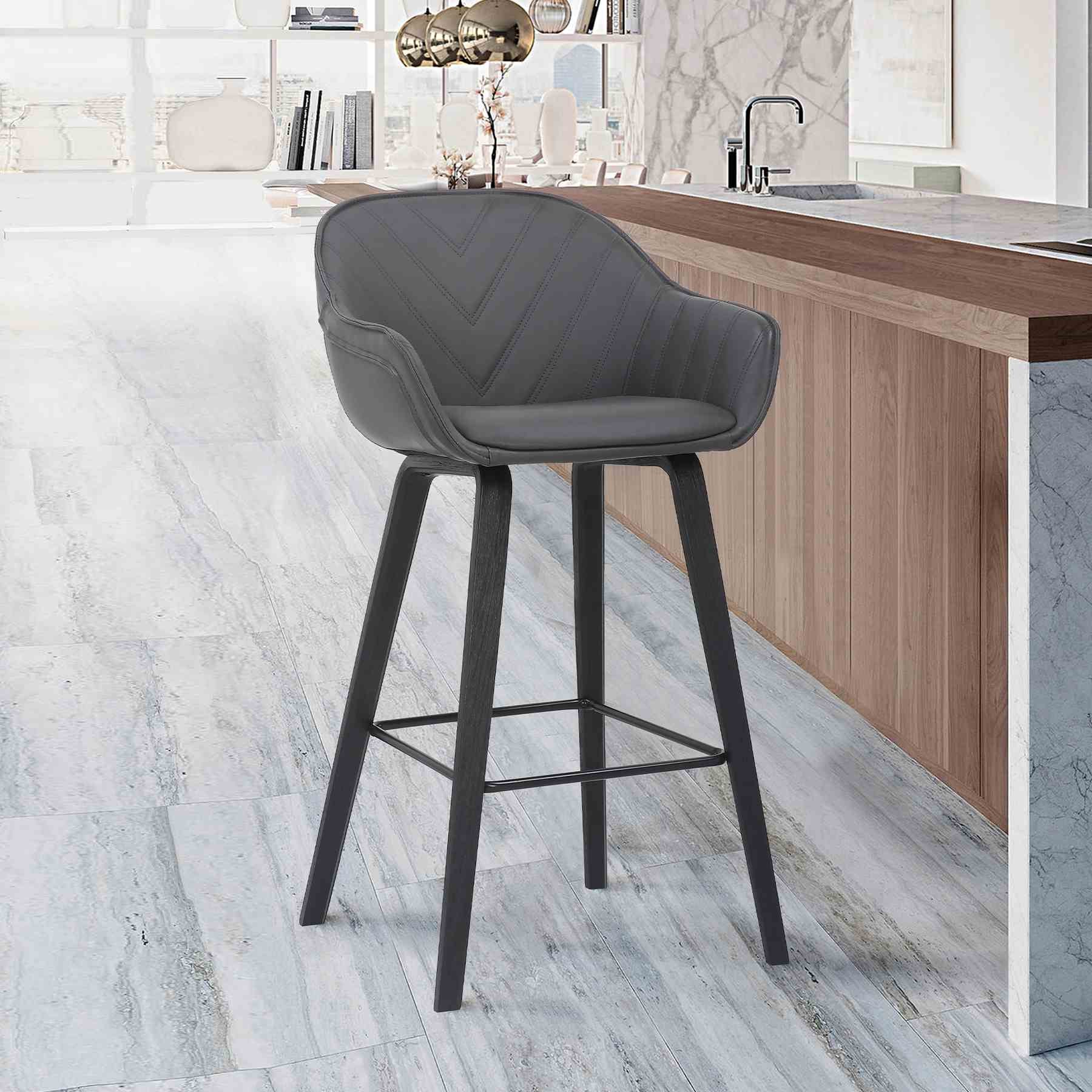 Crimson 26" Faux Leather and Wood Bar and Counter Height Stool - Image 6