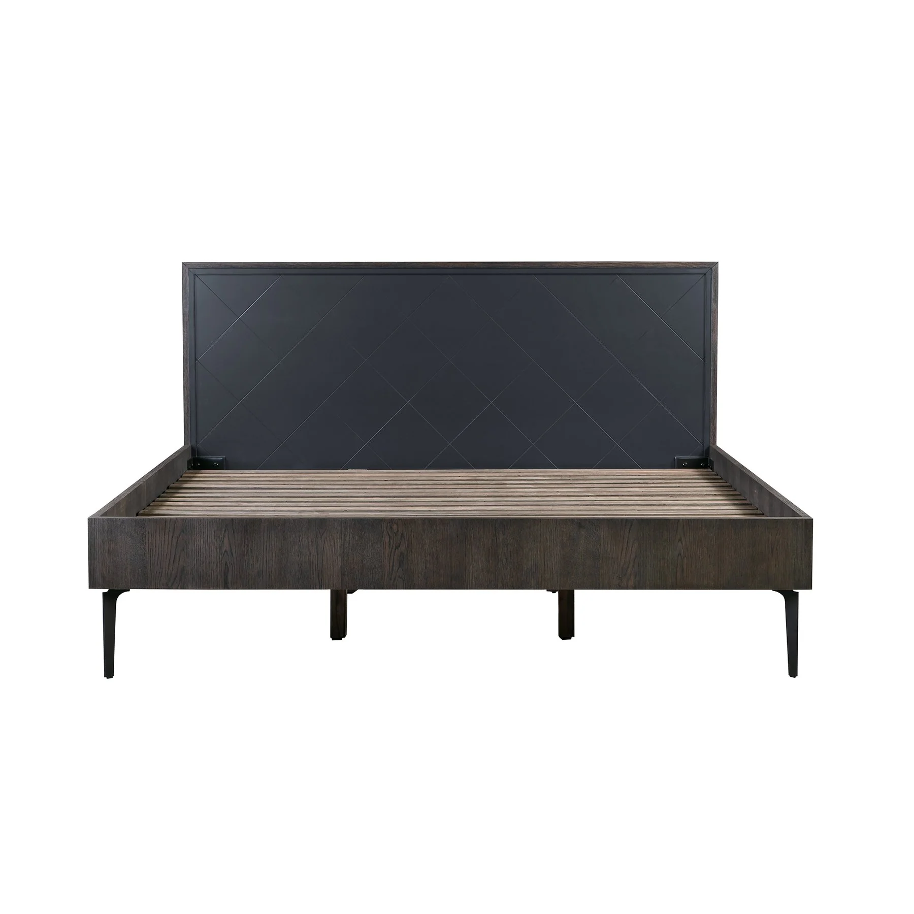 Cross Dark Gray Solid Oak King 3pc Bedroom Set - Image 2