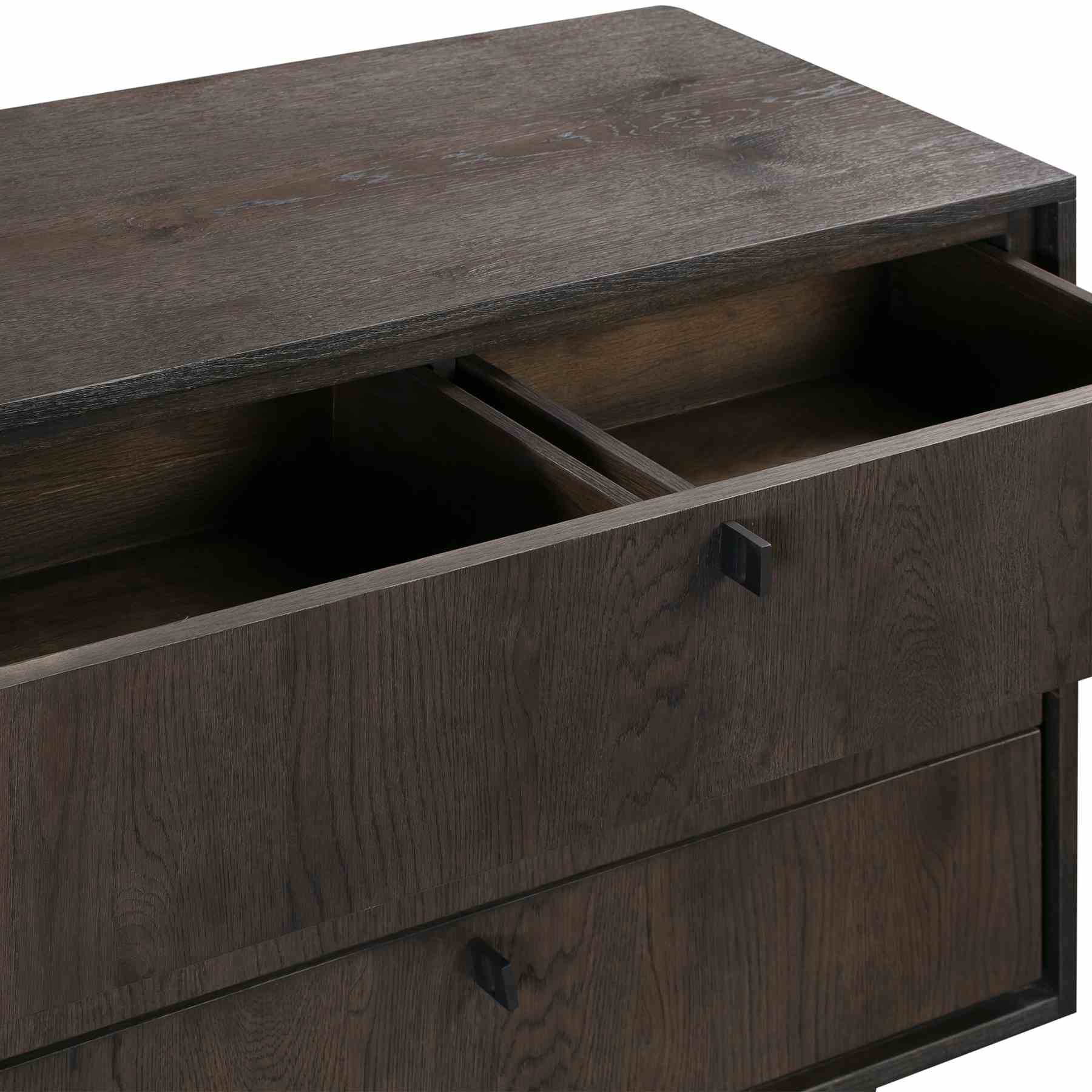 Cross Dark Gray Solid Oak King 4pc Bedroom Set - Image 5