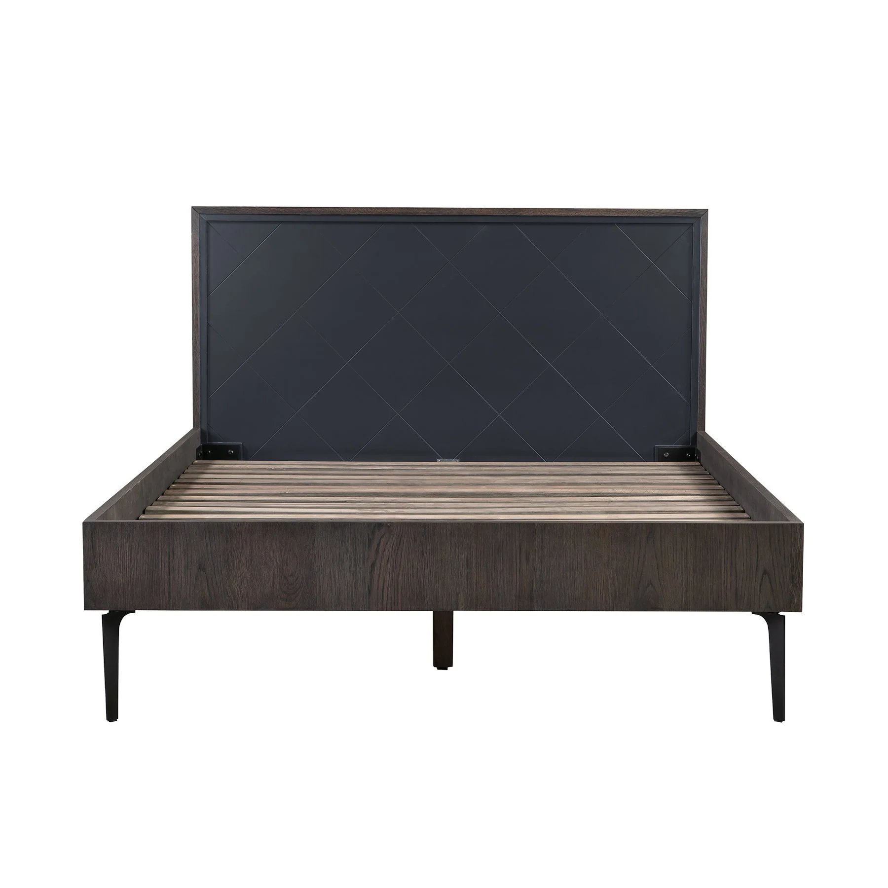 Cross Dark Gray Solid Oak Queen 3pc Bedroom Set - Image 2
