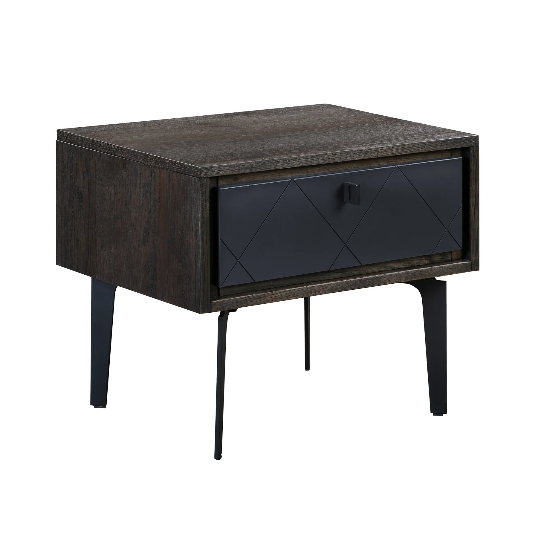 Cross Dark Gray Solid Oak Queen 4pc Bedroom Set - Image 4