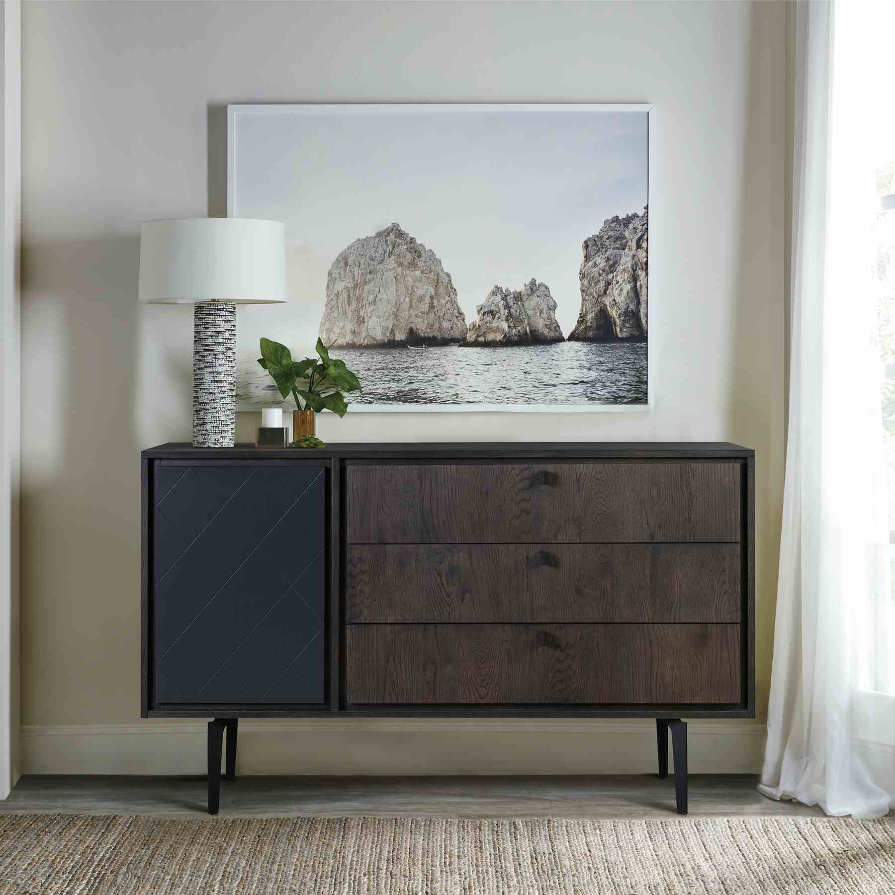 Cross Solid Oak and Metal 3 Drawer Dresser - Image 7