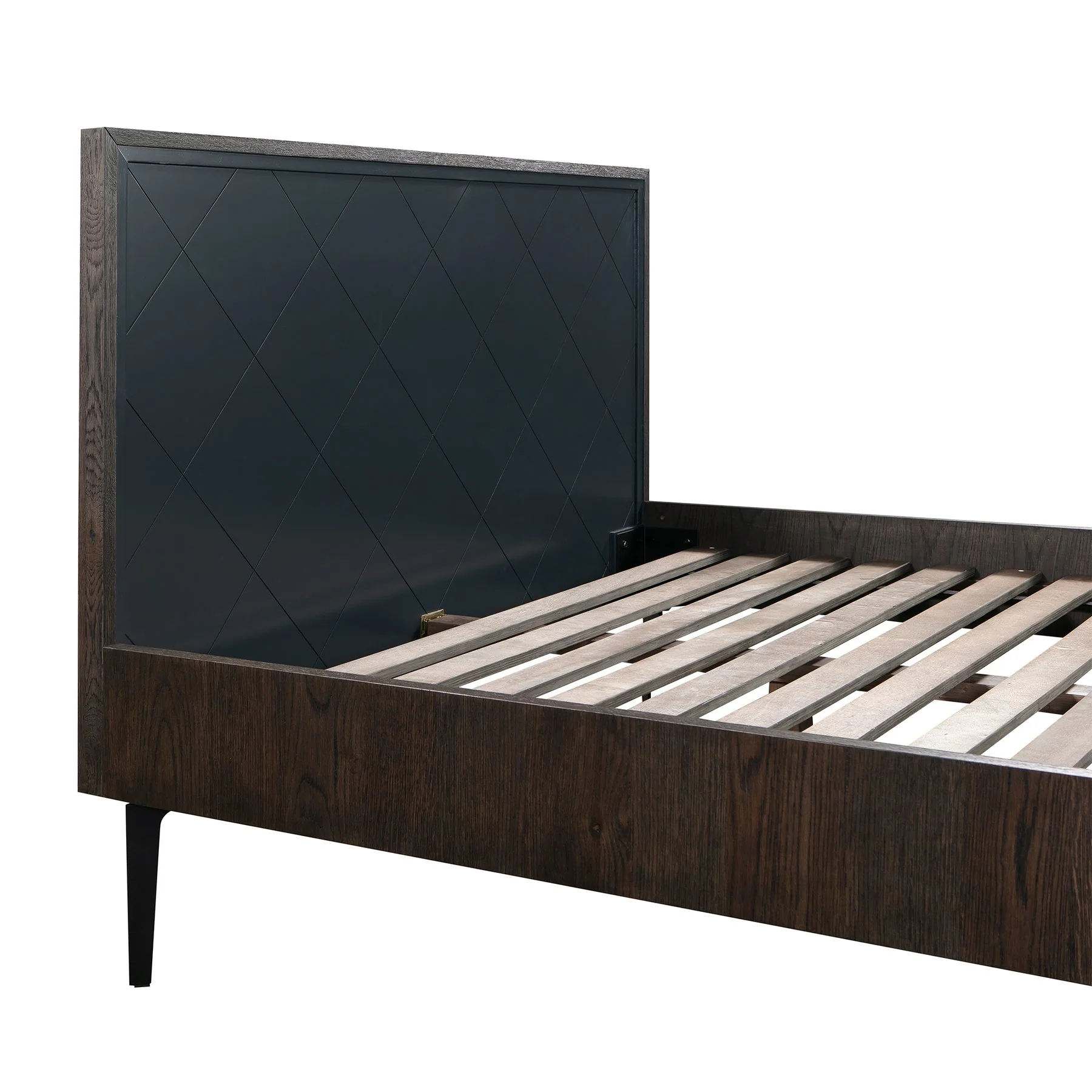 Cross Solid Oak and Metal King Platform Bed Frame - Image 3