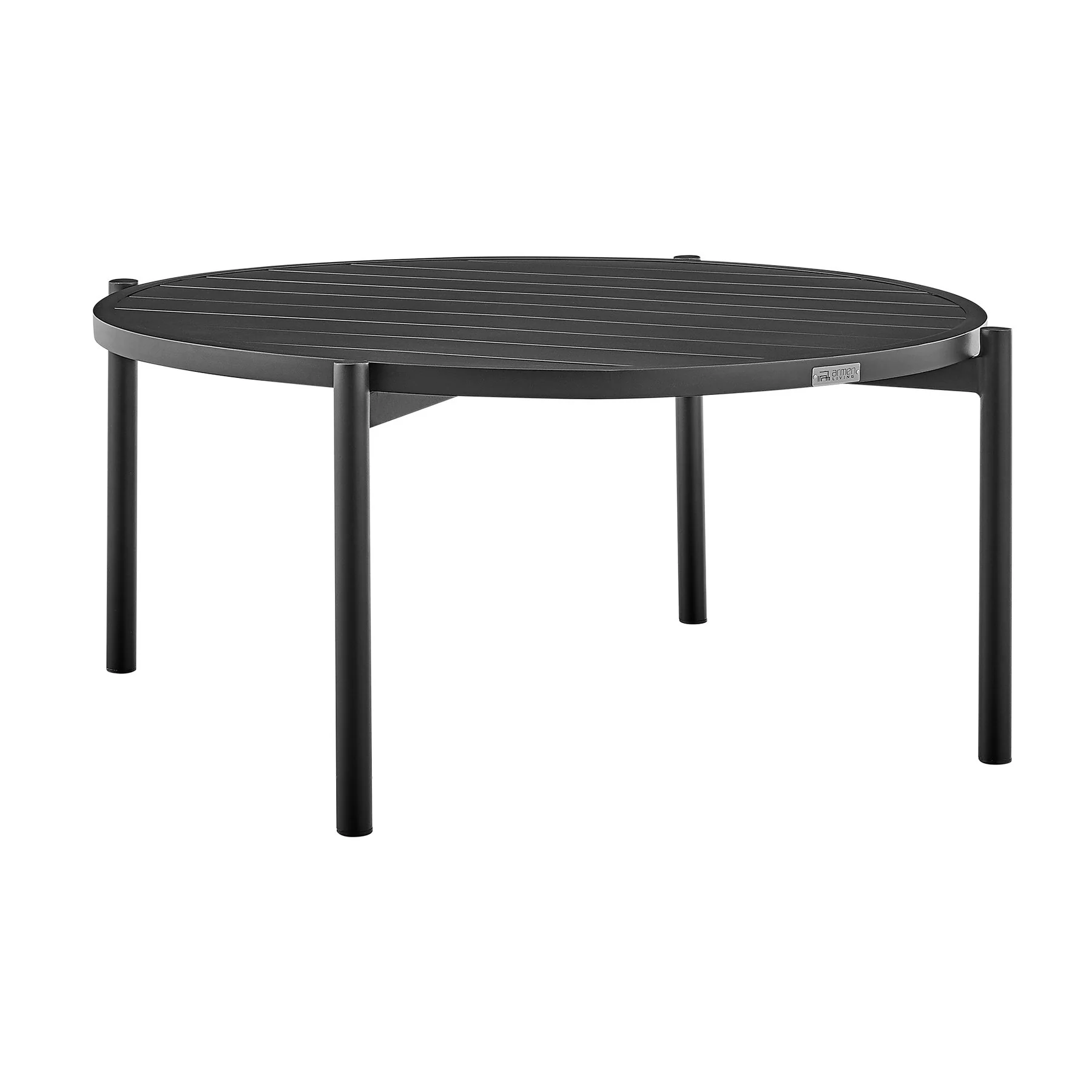 Crown and Clementine 3 Piece Outdoor Patio Swivel Seating Set in Black Aluminum with Teak Wood and Gray Cushions - Image 5
