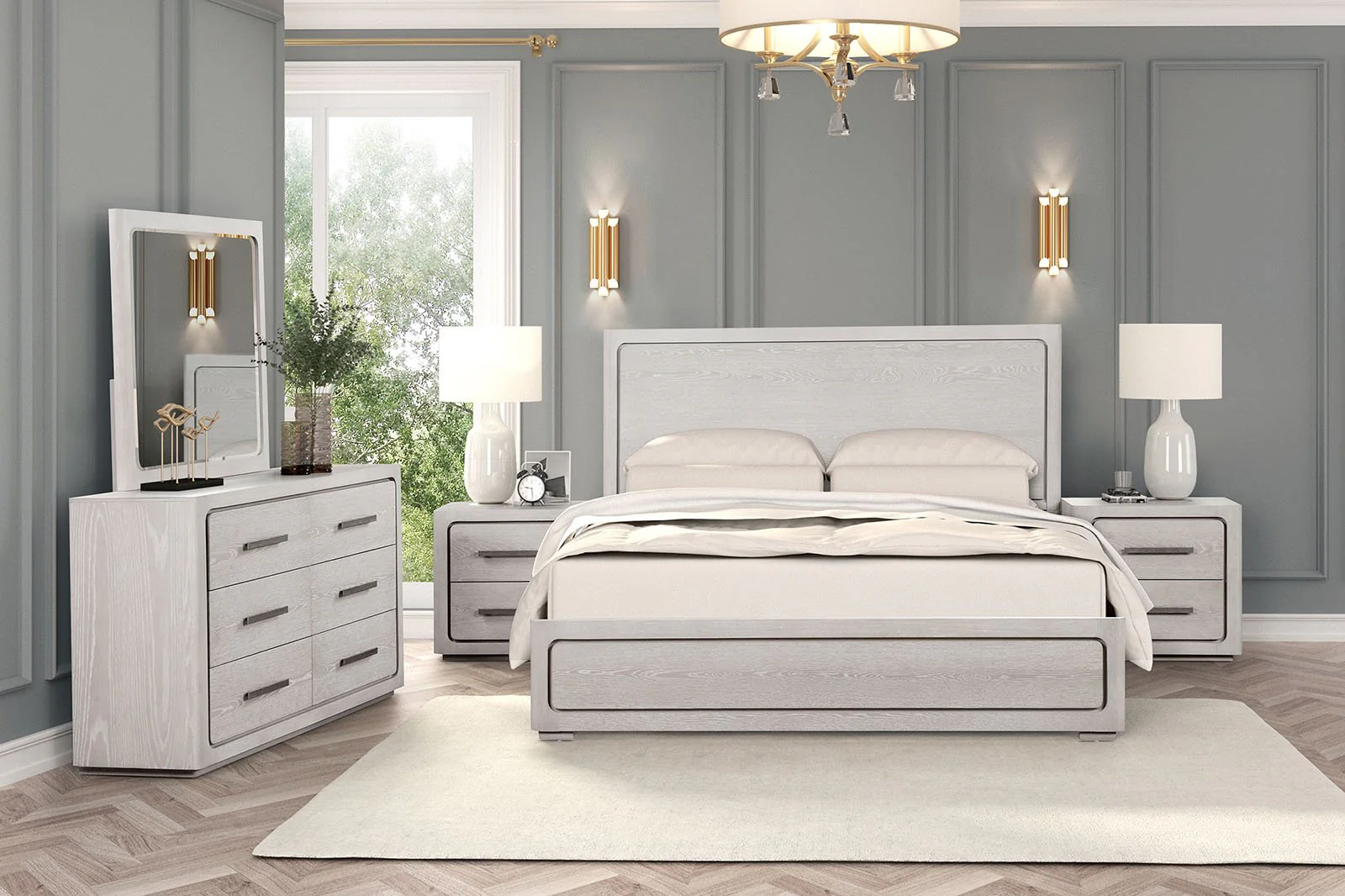 Crowthorne Queen Bed, White Oak - Image 2