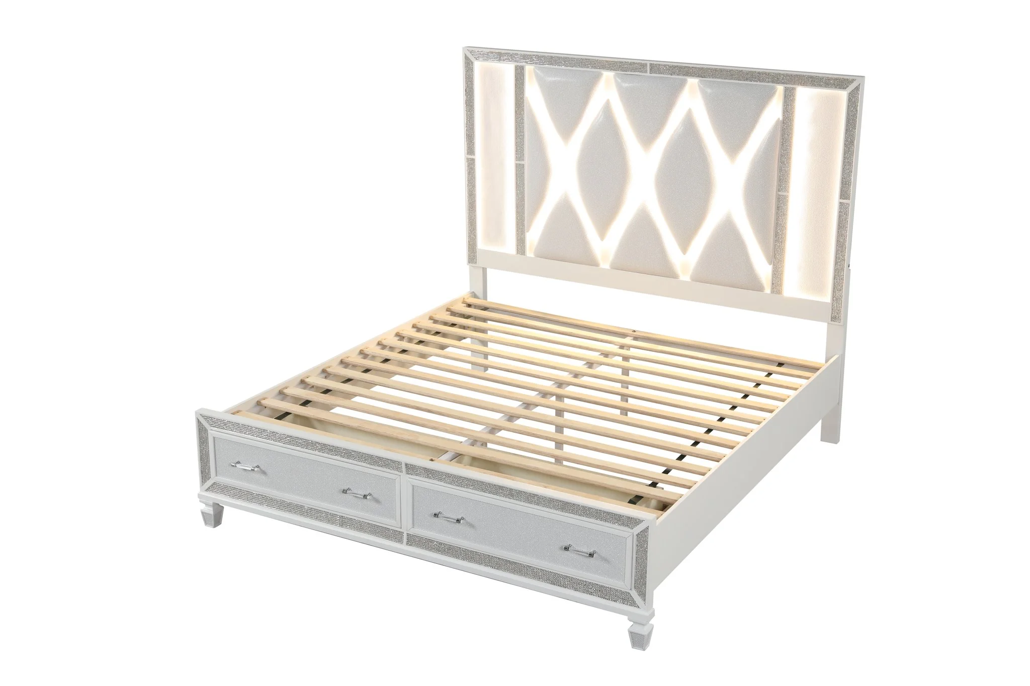 Crystal King 4 Pc Bedroom Set White - Image 4