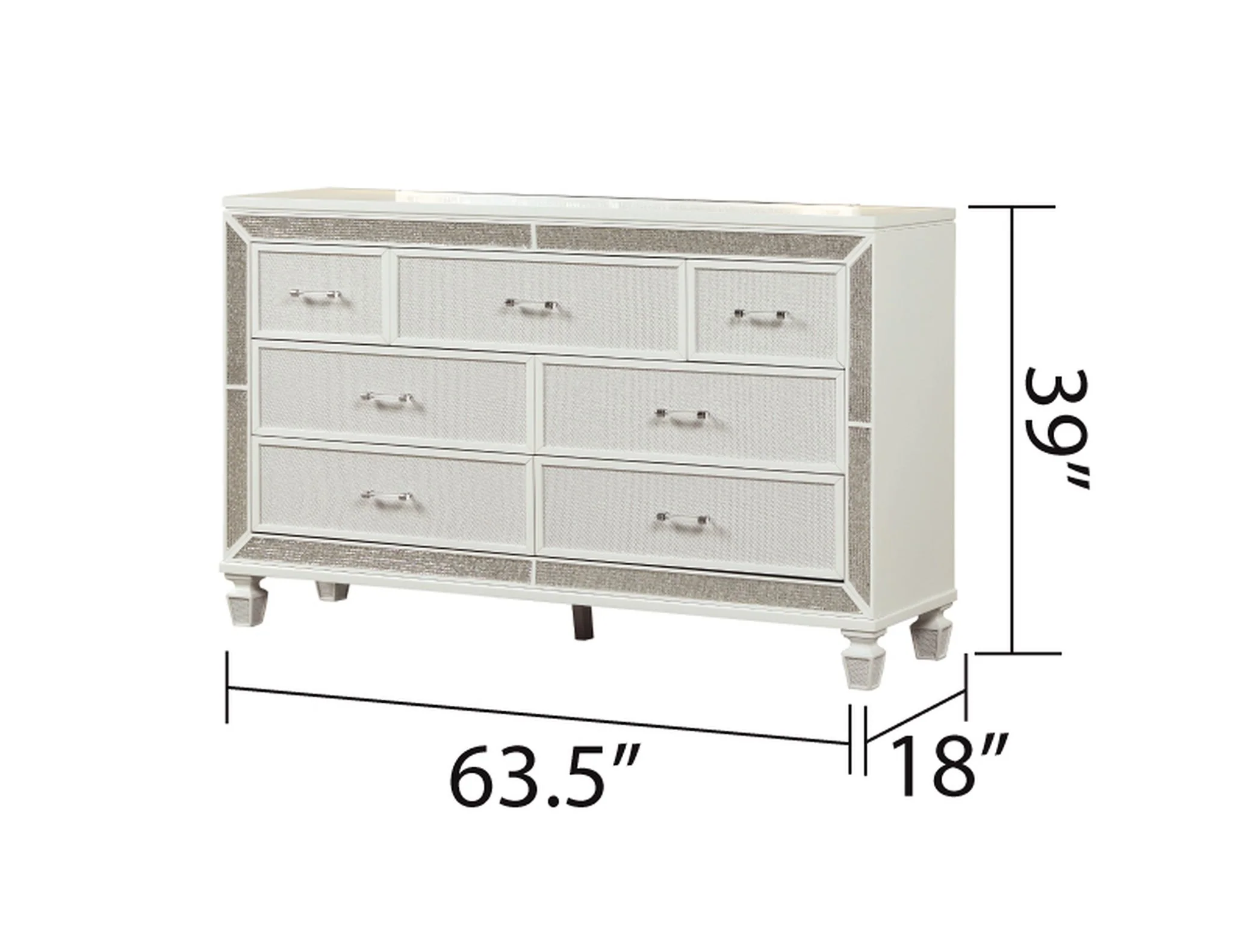 Crystal King 4 Pc Bedroom Set White - Image 8