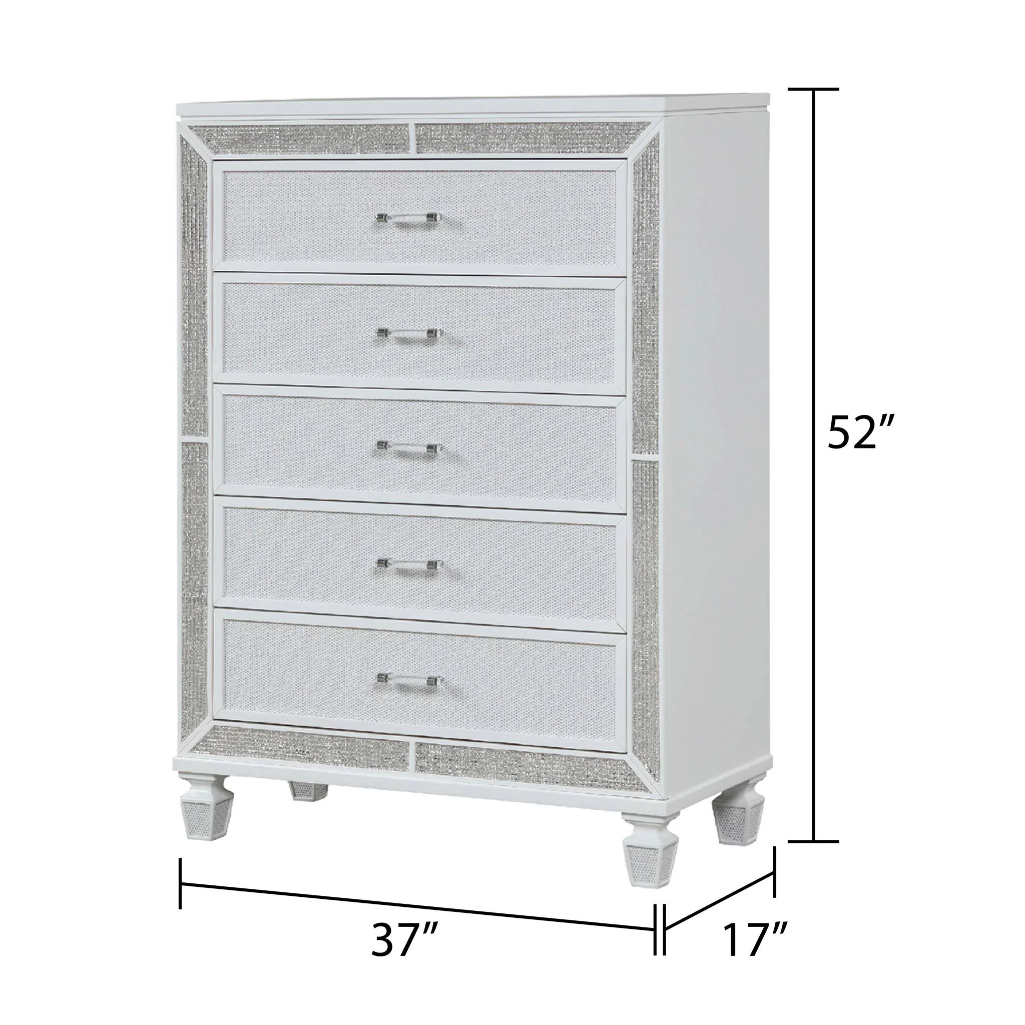Crystal King 5 Pc Bedroom Set White - Image 20