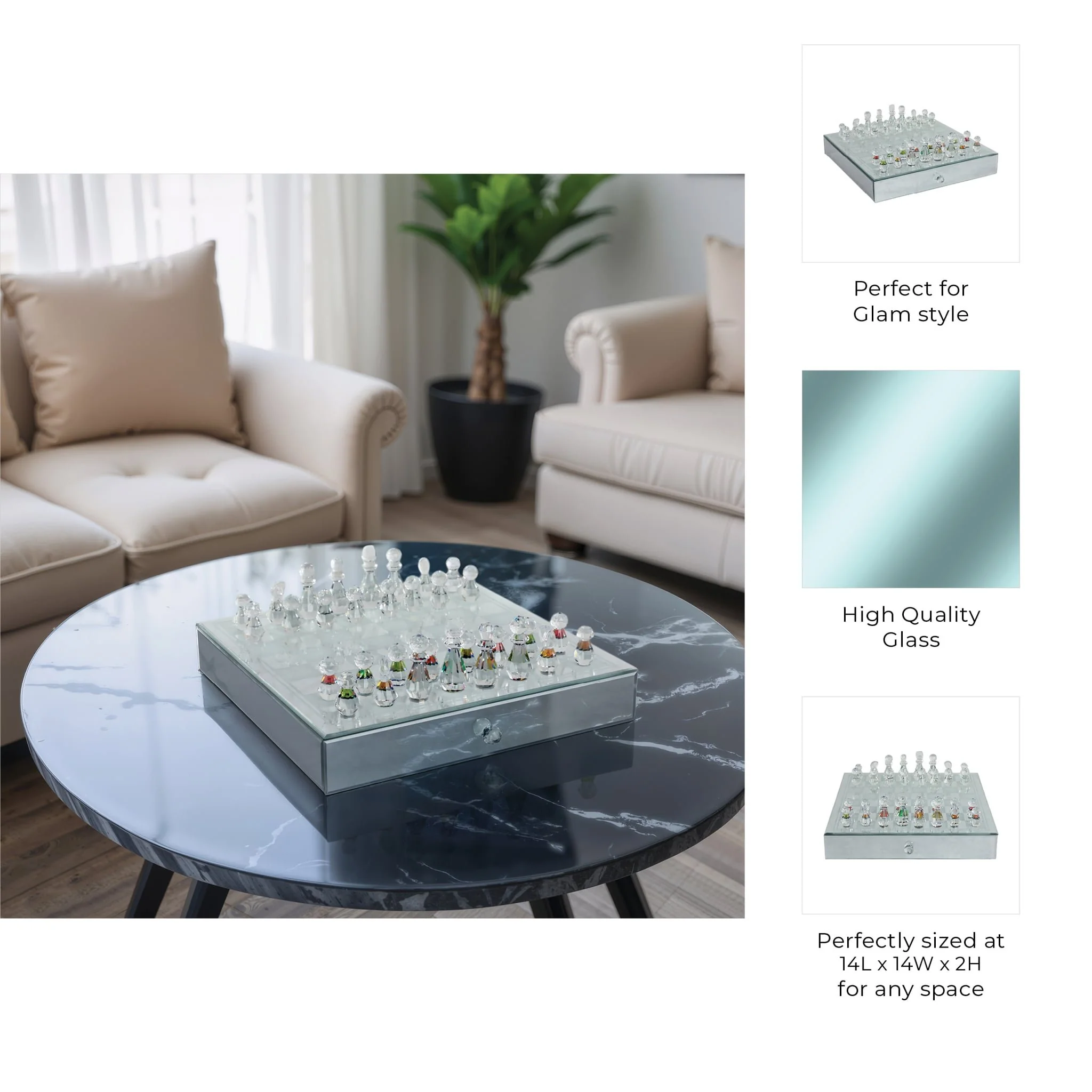 Crystal / Mirrored Chess Set,silver - Image 10