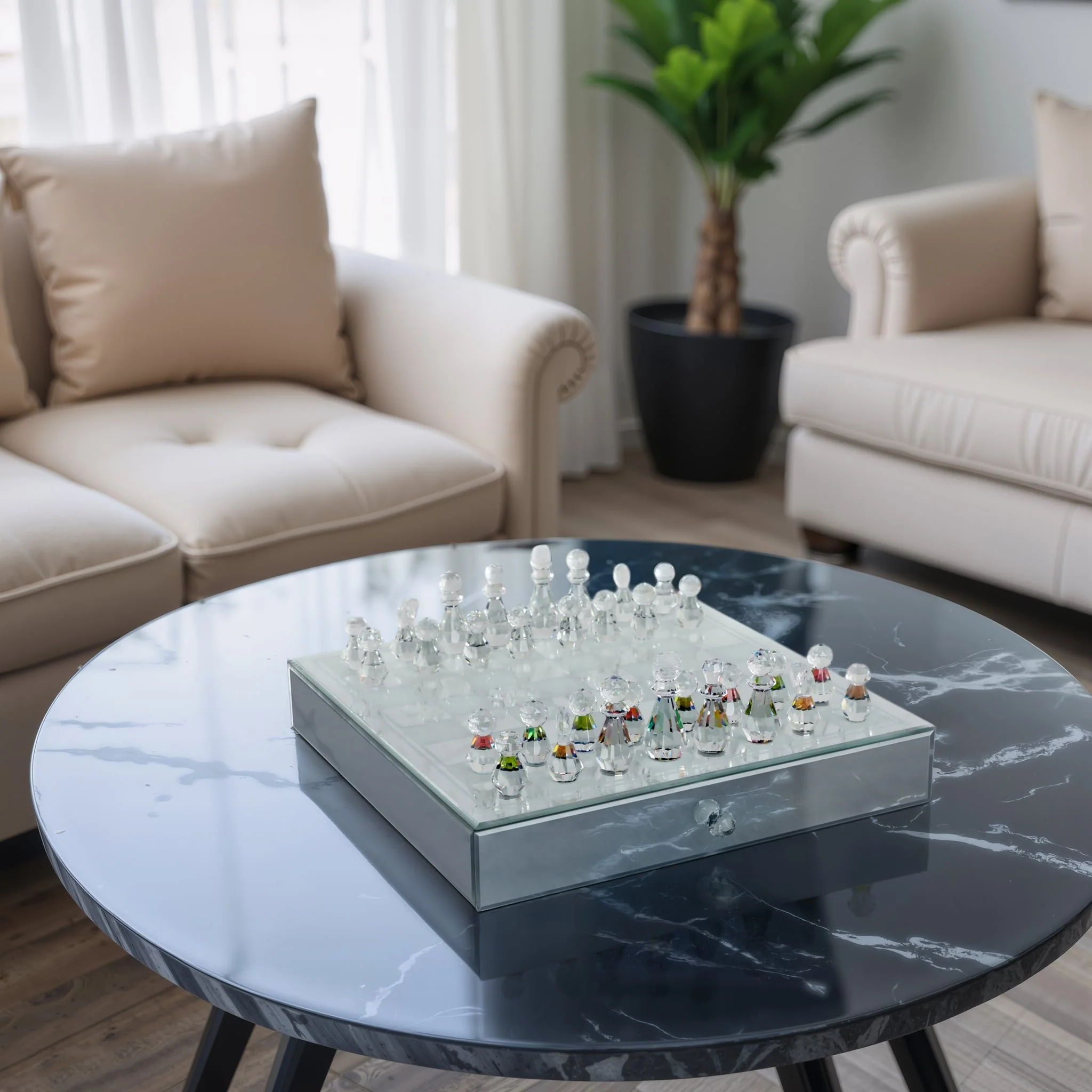 Crystal / Mirrored Chess Set,silver - Image 12