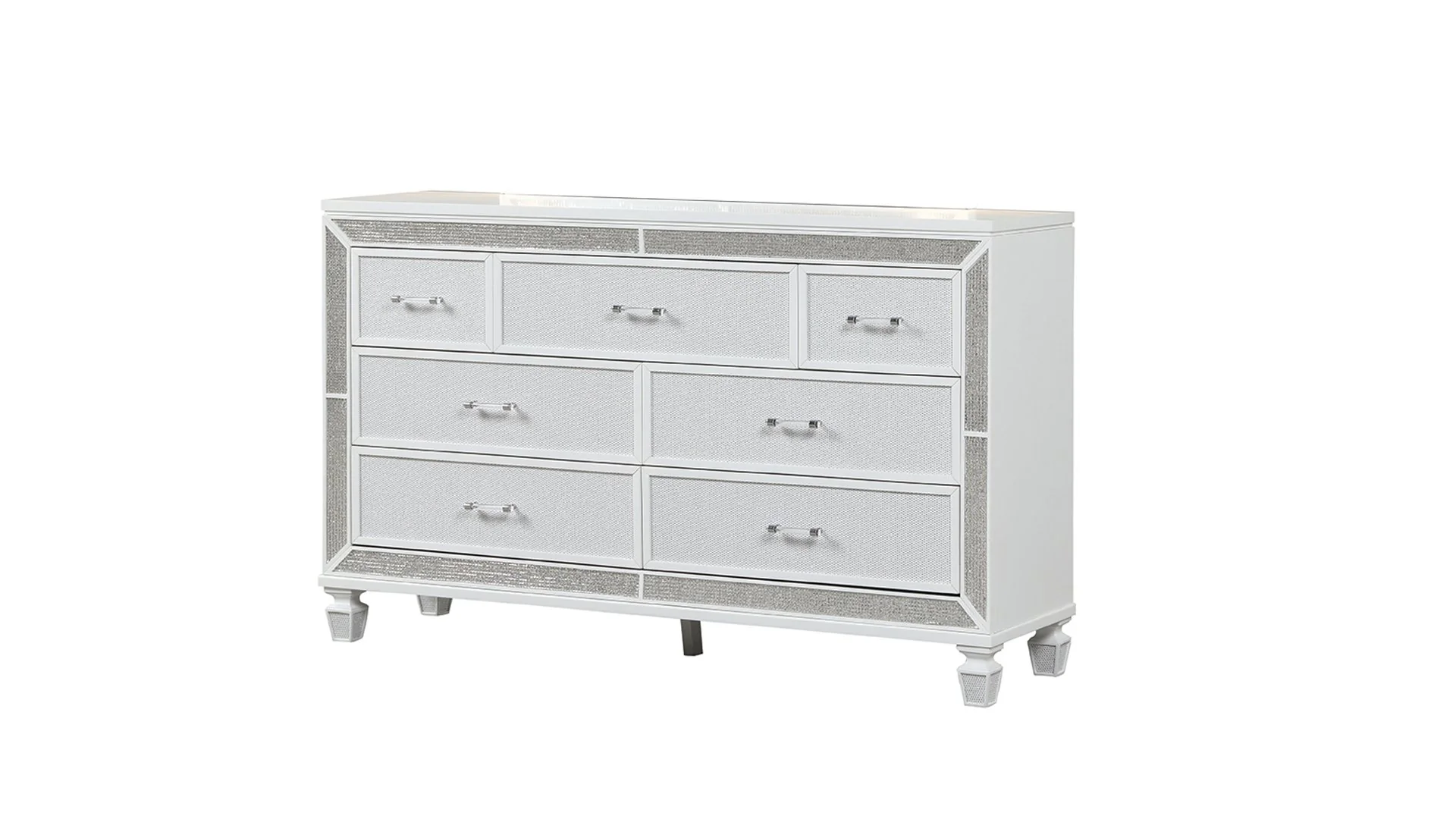 Crystal Queen 5 Pc Bedroom Set White - Image 6