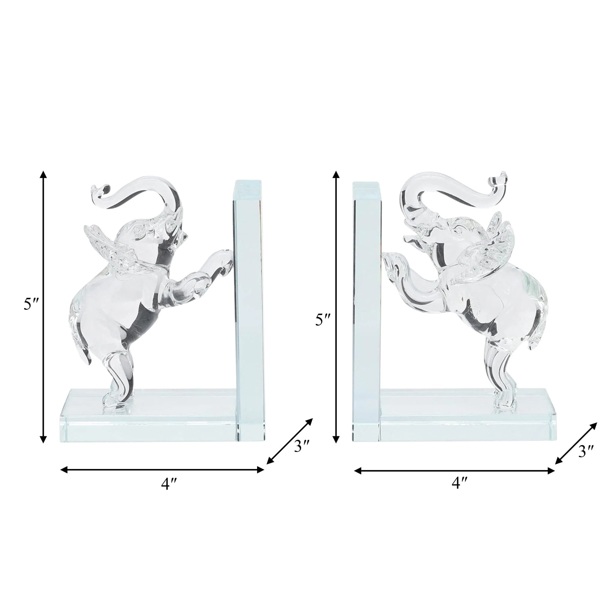 Crystal, S/2 5"h Elephant Bookends - Image 8
