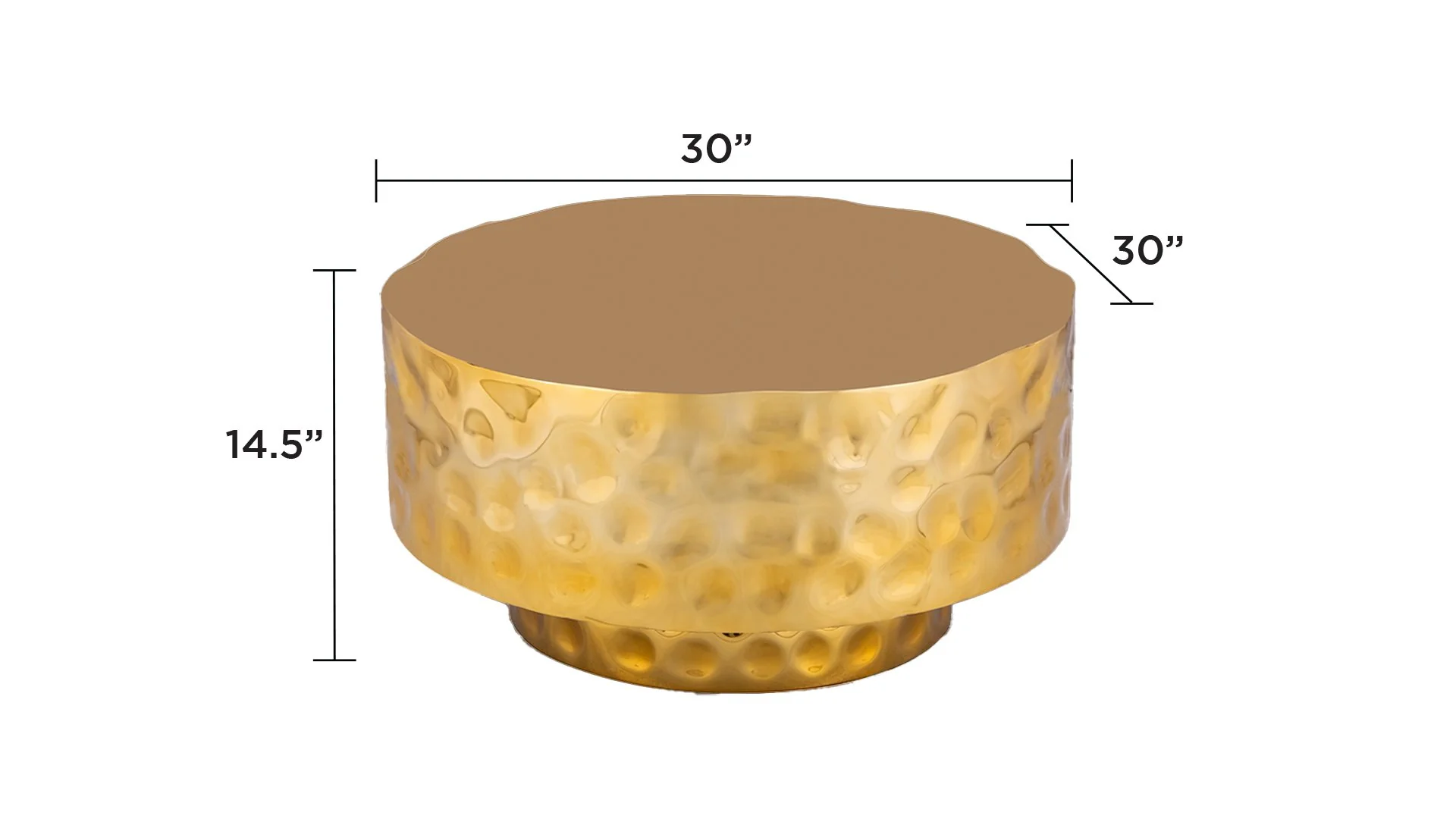 CT-90-25-30 Coffee Table Gold - Image 2