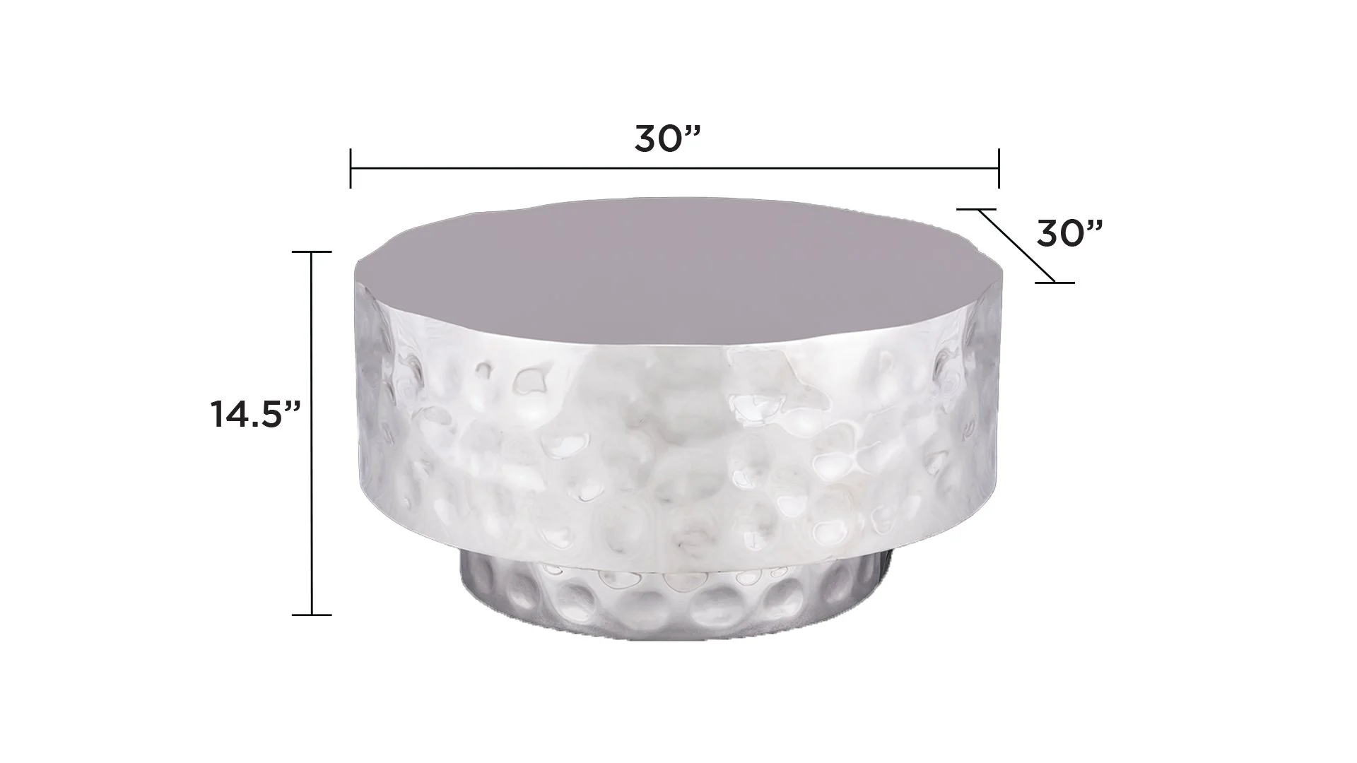 CT-90-30-30 Coffee Table Silver - Image 8