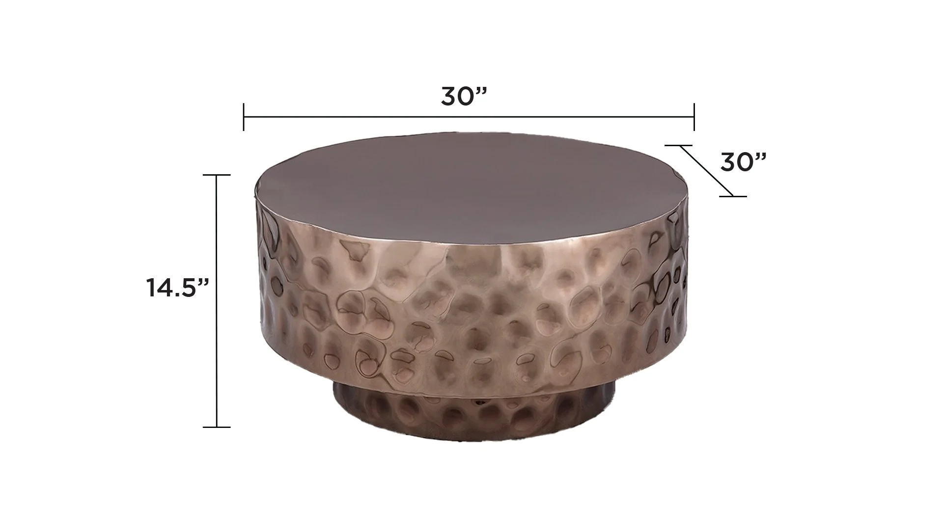CT-90-45-30 Coffee Table Copper - Image 2