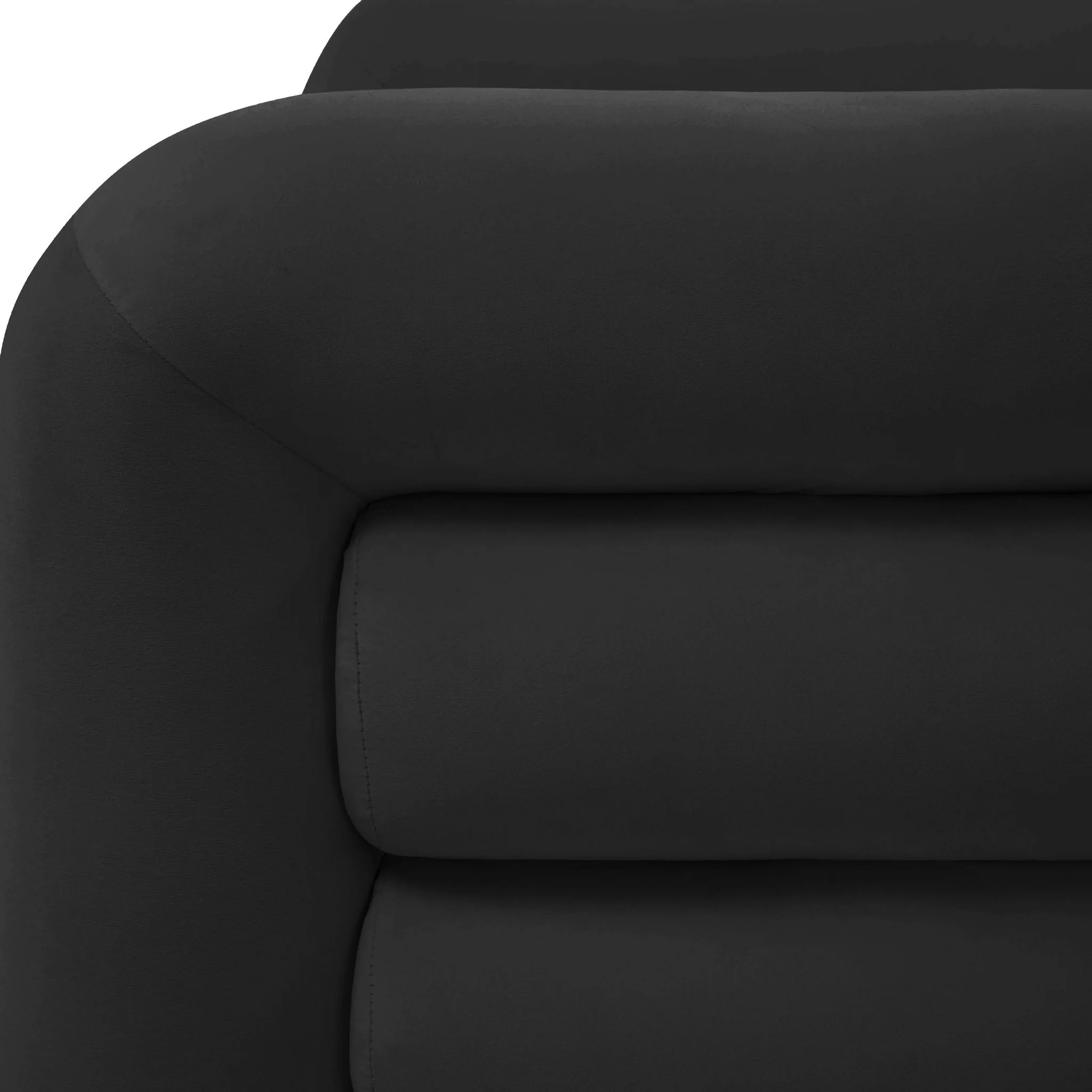 Curves Black Velvet Lounge Chair - Image 5