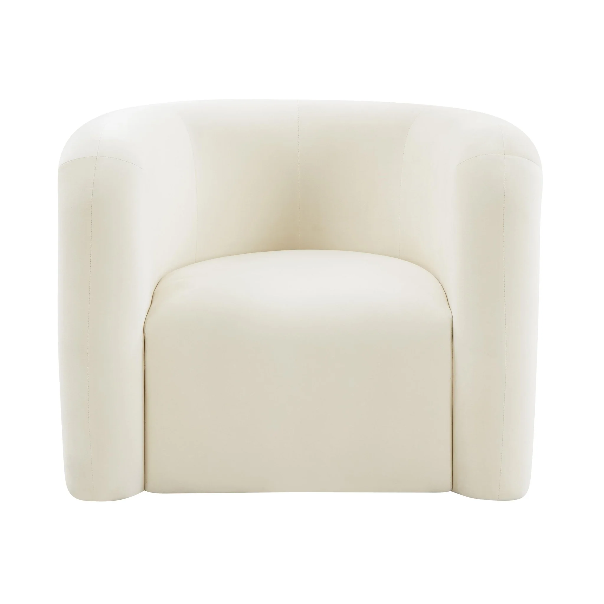 Curves Cream Velvet Lounge Chair - Image 4