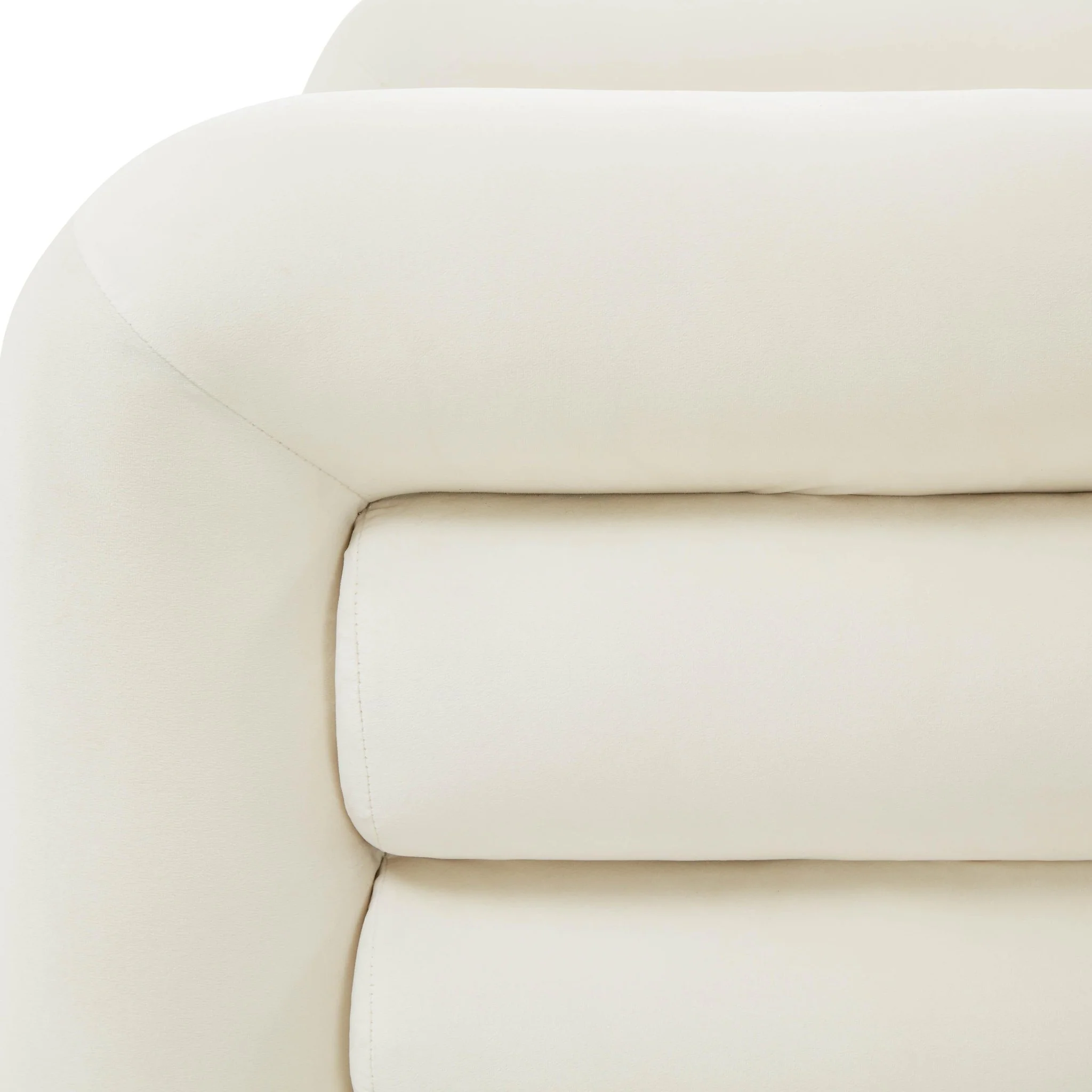 Curves Cream Velvet Lounge Chair - Image 5