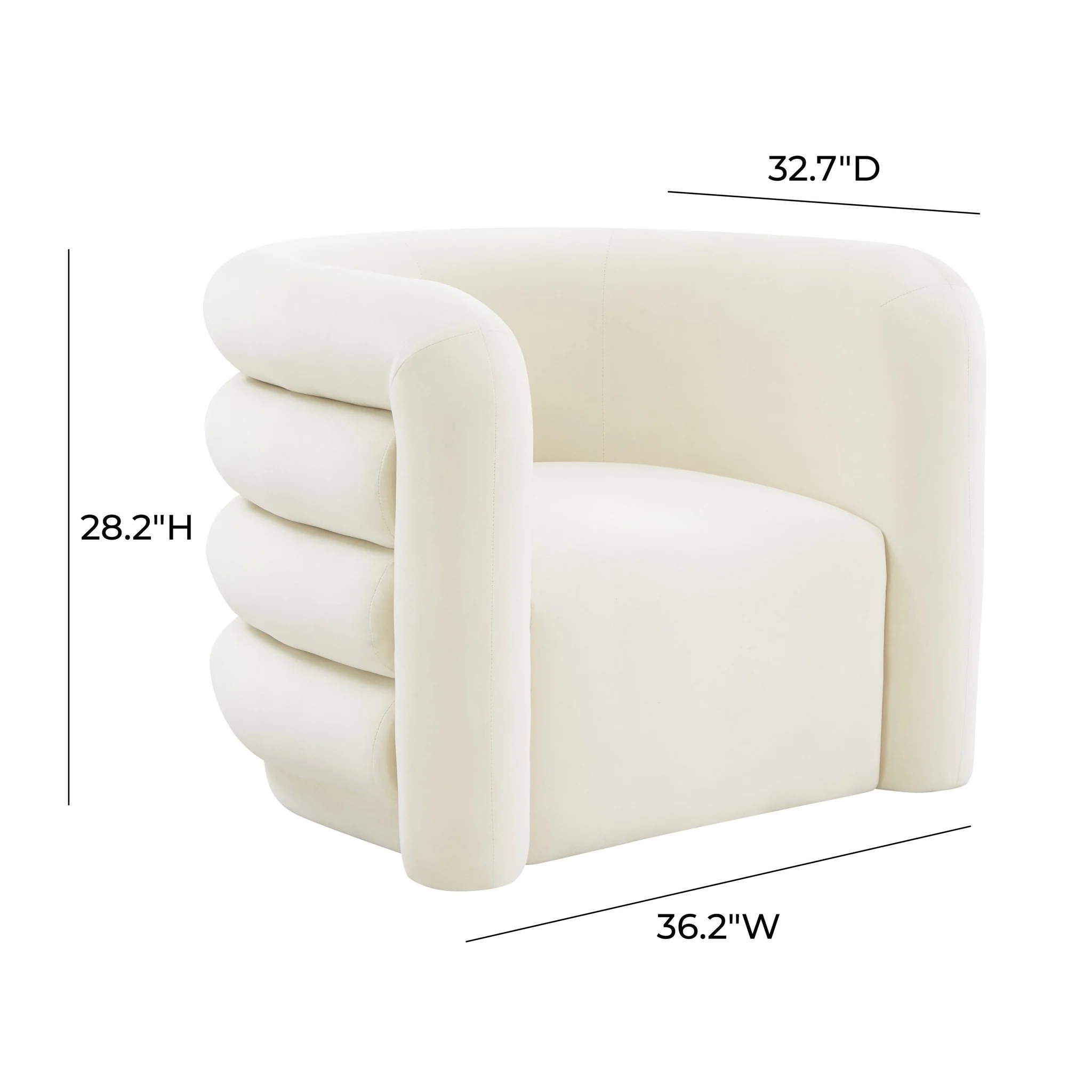 Curves Cream Velvet Lounge Chair - Image 6
