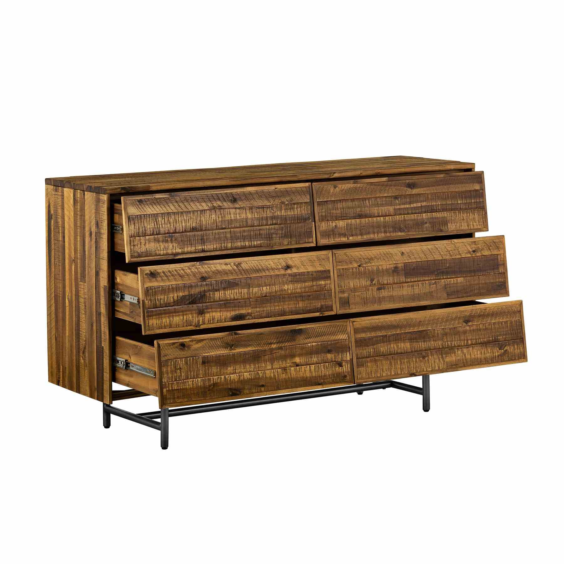 Cusco 4 Piece Acacia Queen Bedroom Set with Dresser and Nightstands - Image 5