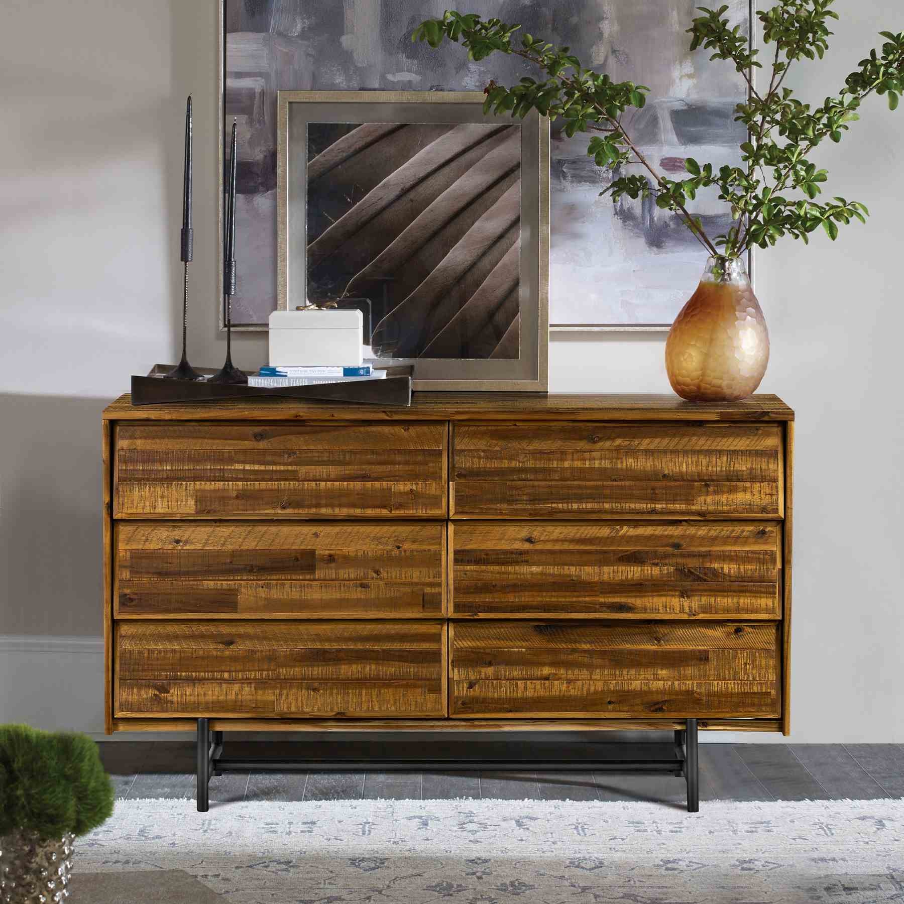 Cusco Rustic Acacia 6 Drawer Dresser - Image 11
