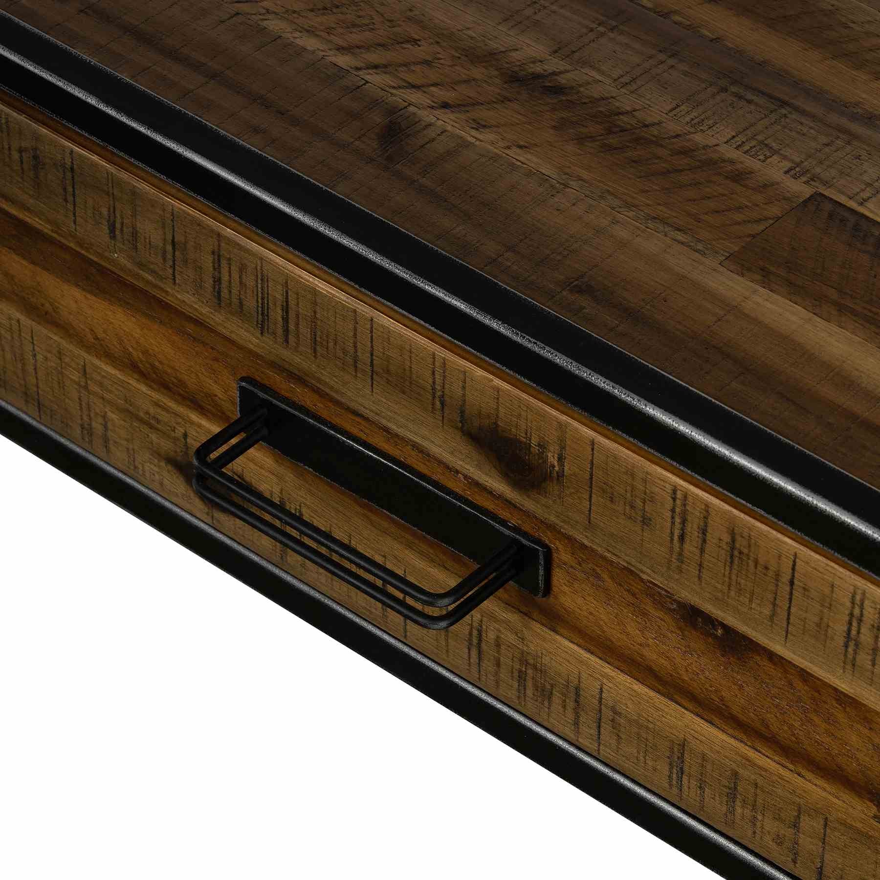 Cusco Rustic Acacia Coffee Table with Drawer - Image 7