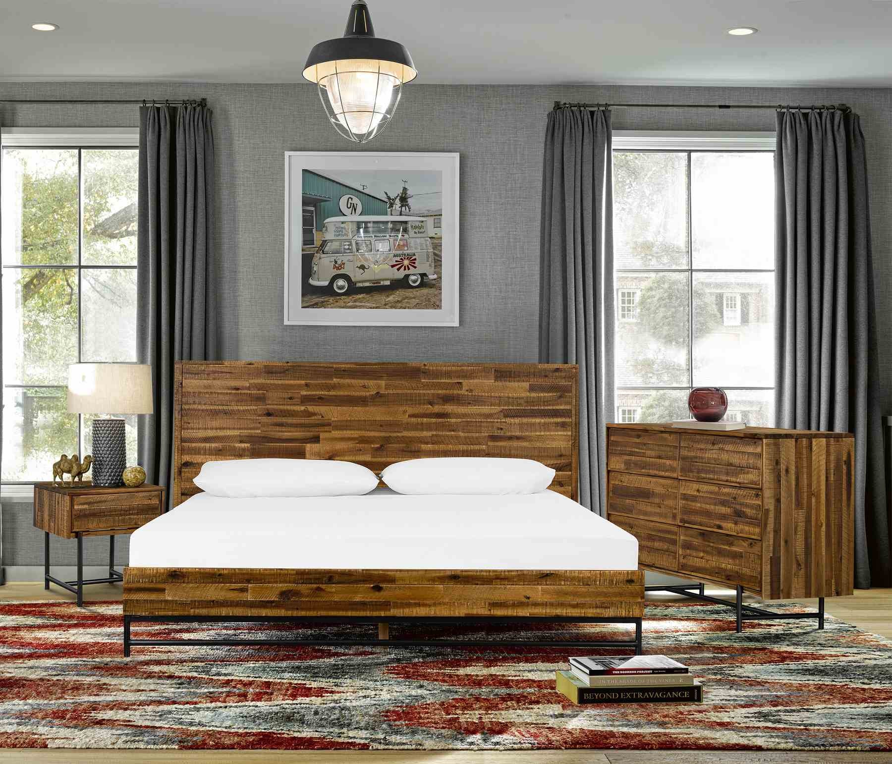 Cusco Rustic Acacia Platform Queen Bed - Image 12