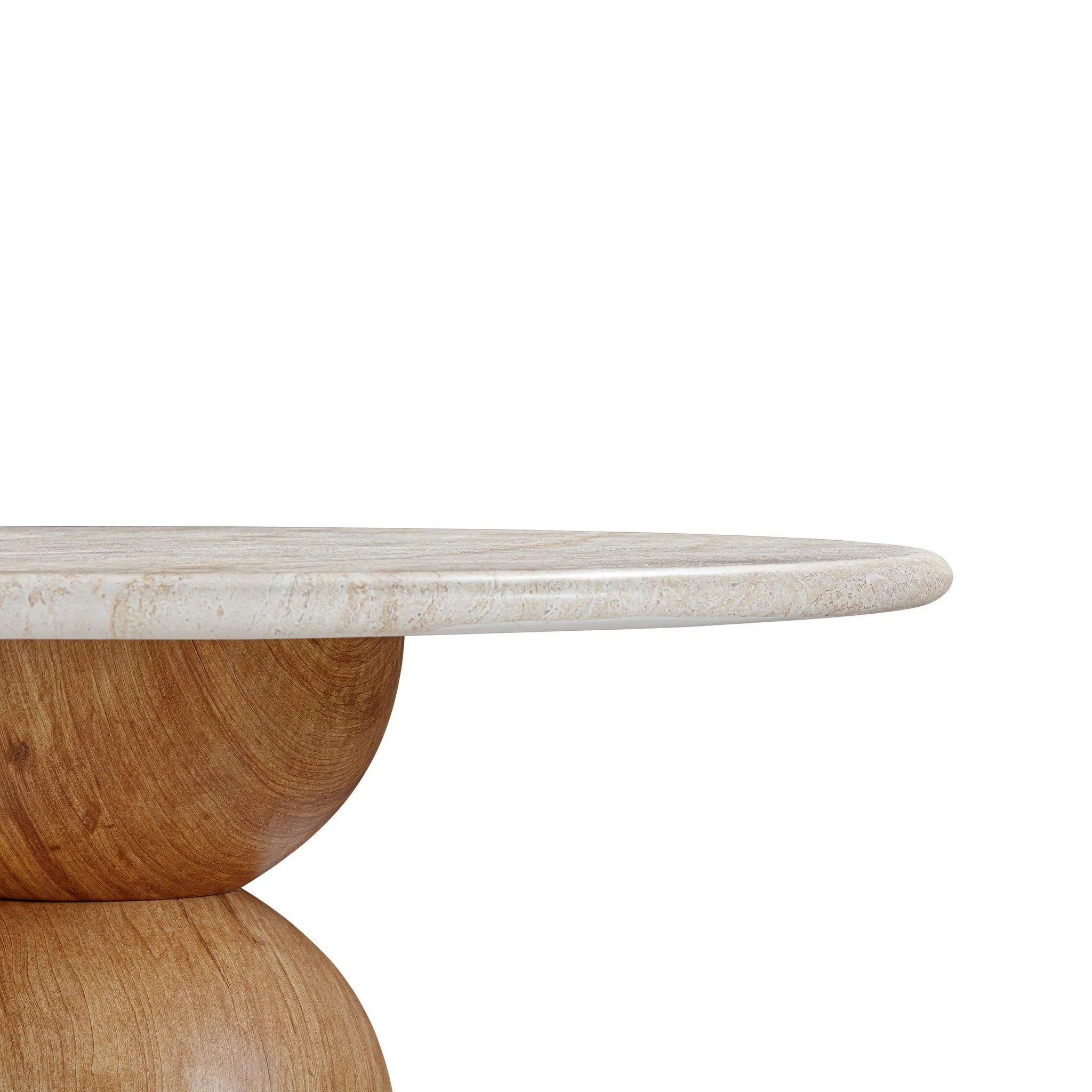 Cynthia Travertine Concrete Indoor / Outdoor 54 inch Round Dining Table - Image 4