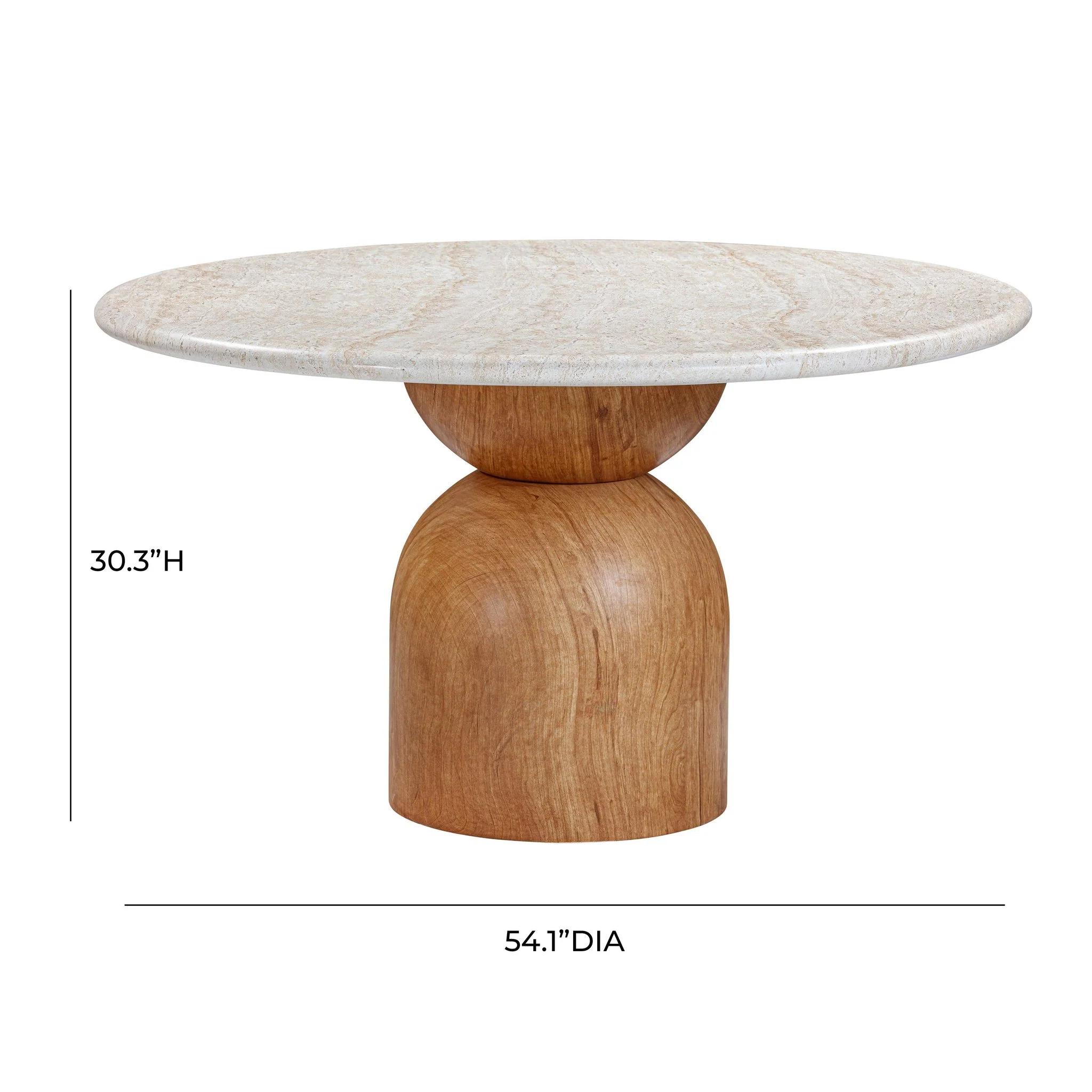 Cynthia Travertine Concrete Indoor / Outdoor 54 inch Round Dining Table - Image 6