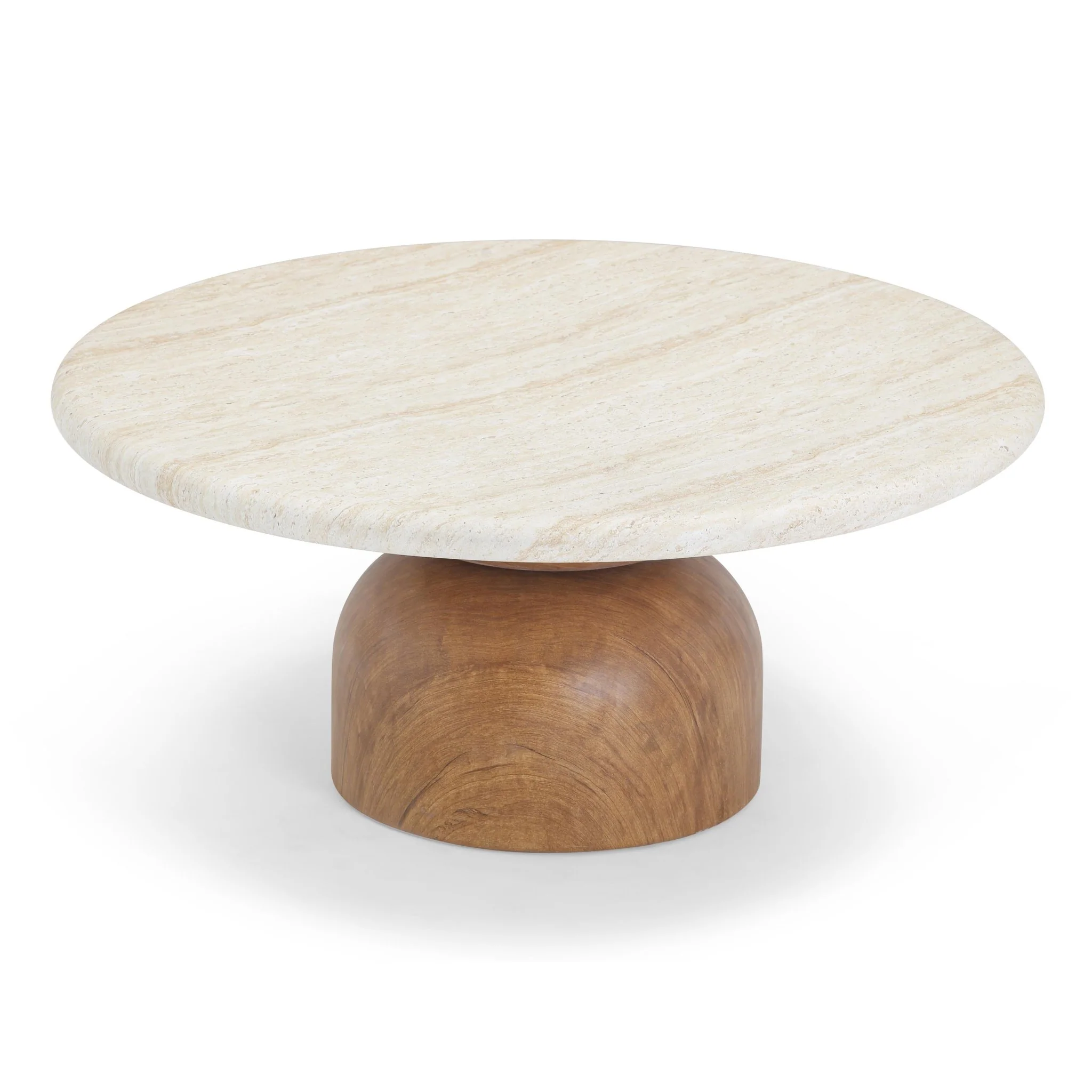 Cynthia Travertine Concrete Indoor / Outdoor Coffee Table - Image 3