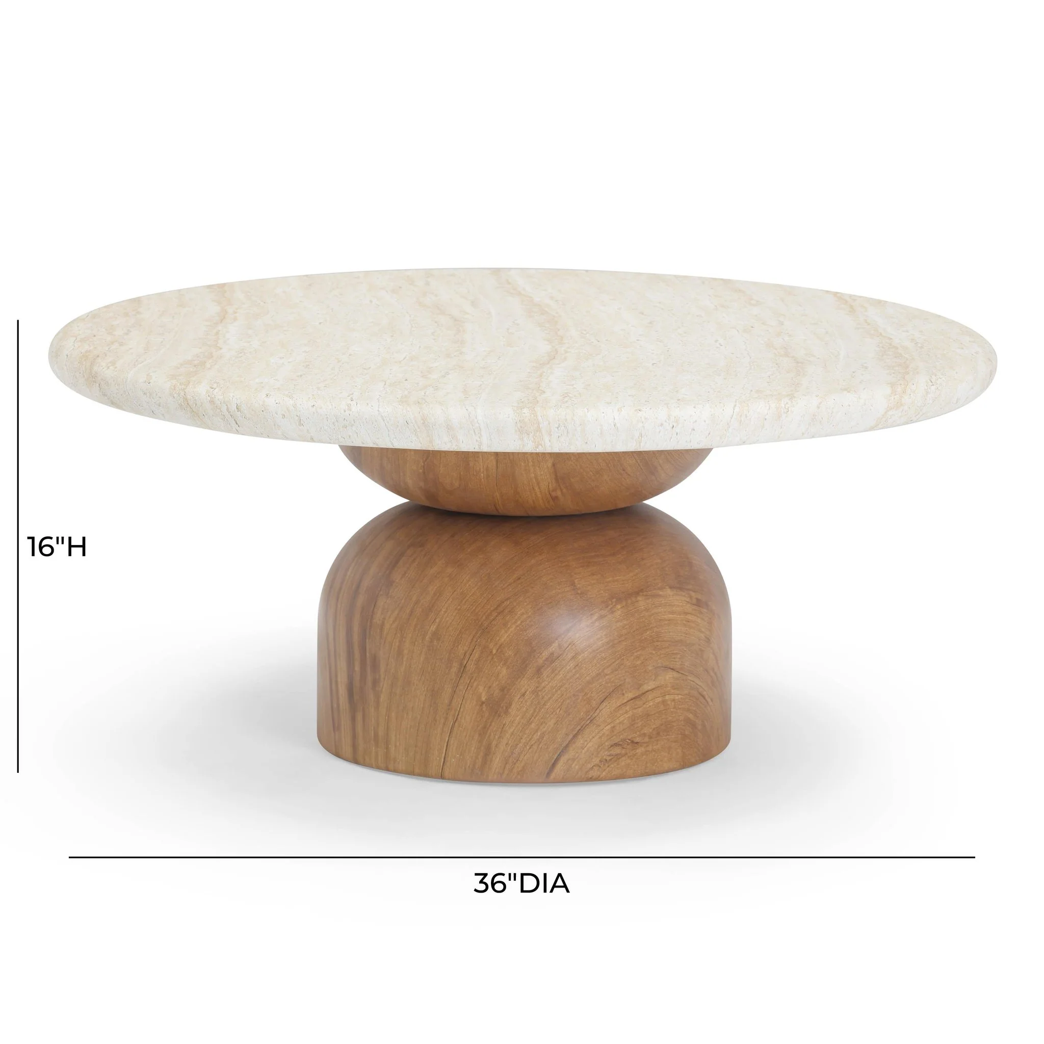 Cynthia Travertine Concrete Indoor / Outdoor Coffee Table - Image 7
