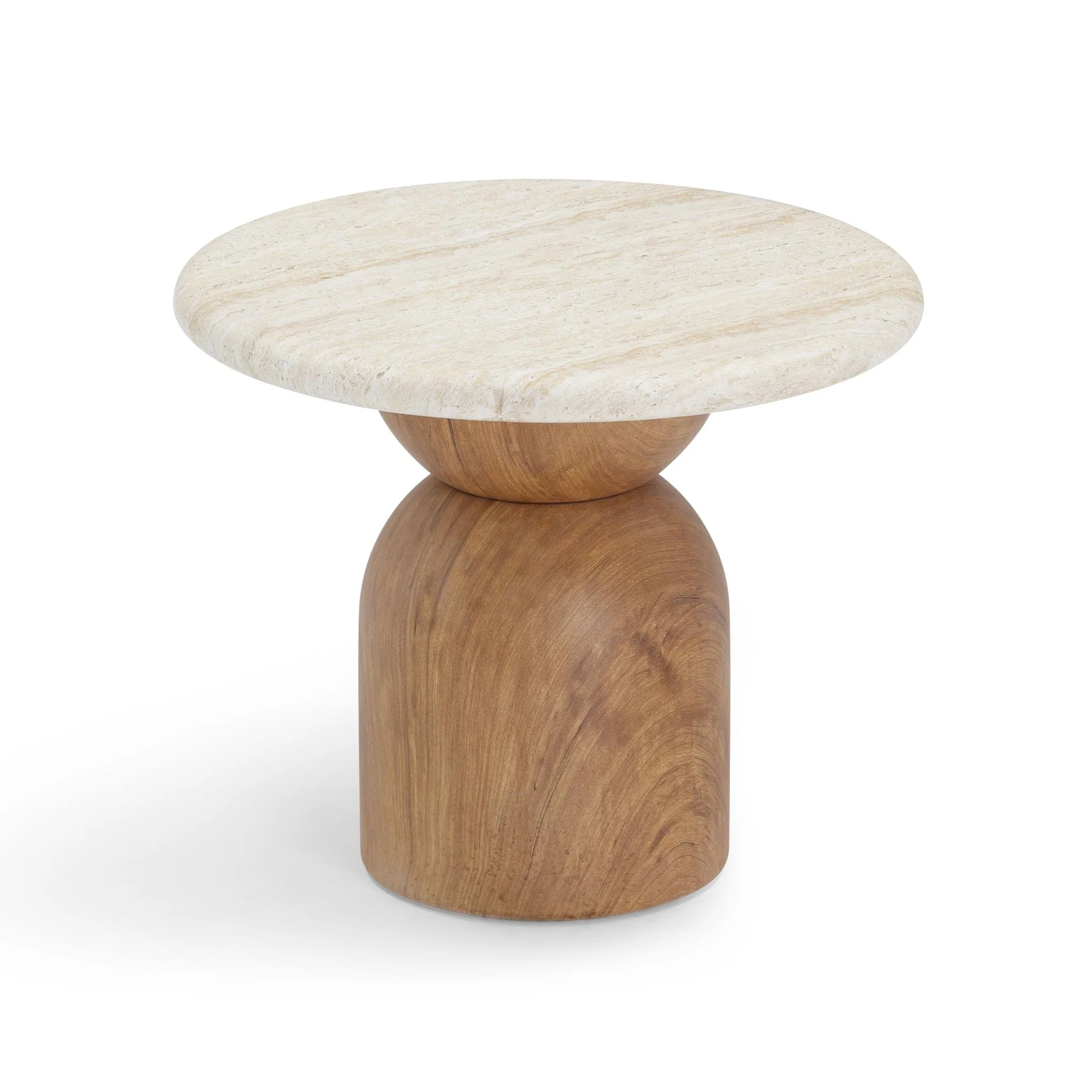 Cynthia Travertine Concrete Indoor / Outdoor Side Table - Image 4