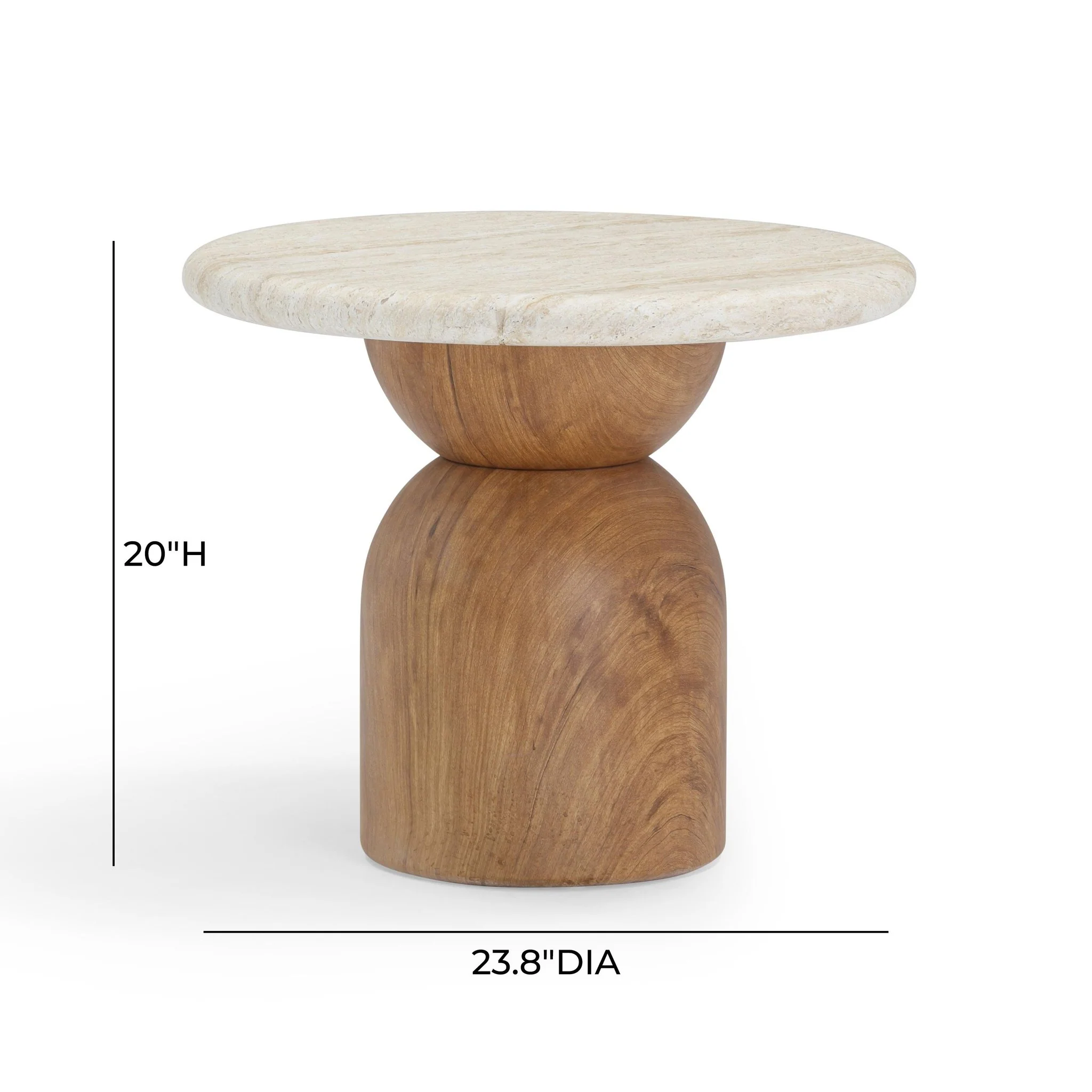 Cynthia Travertine Concrete Indoor / Outdoor Side Table - Image 8