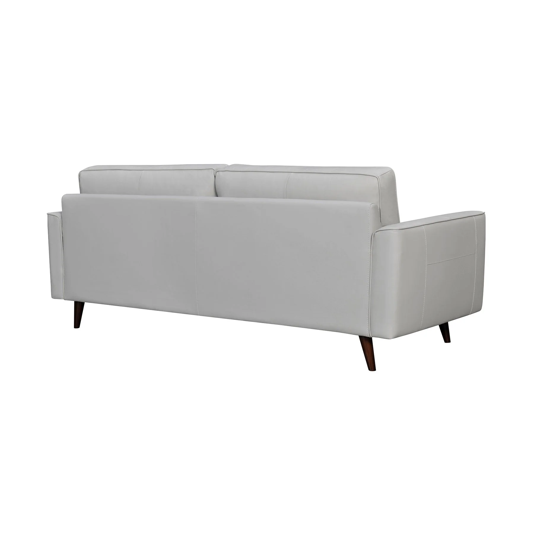 Daeson 86" Mid-Century Modern Dove Gray Genuine Leather Square Arm Sofa - Image 3