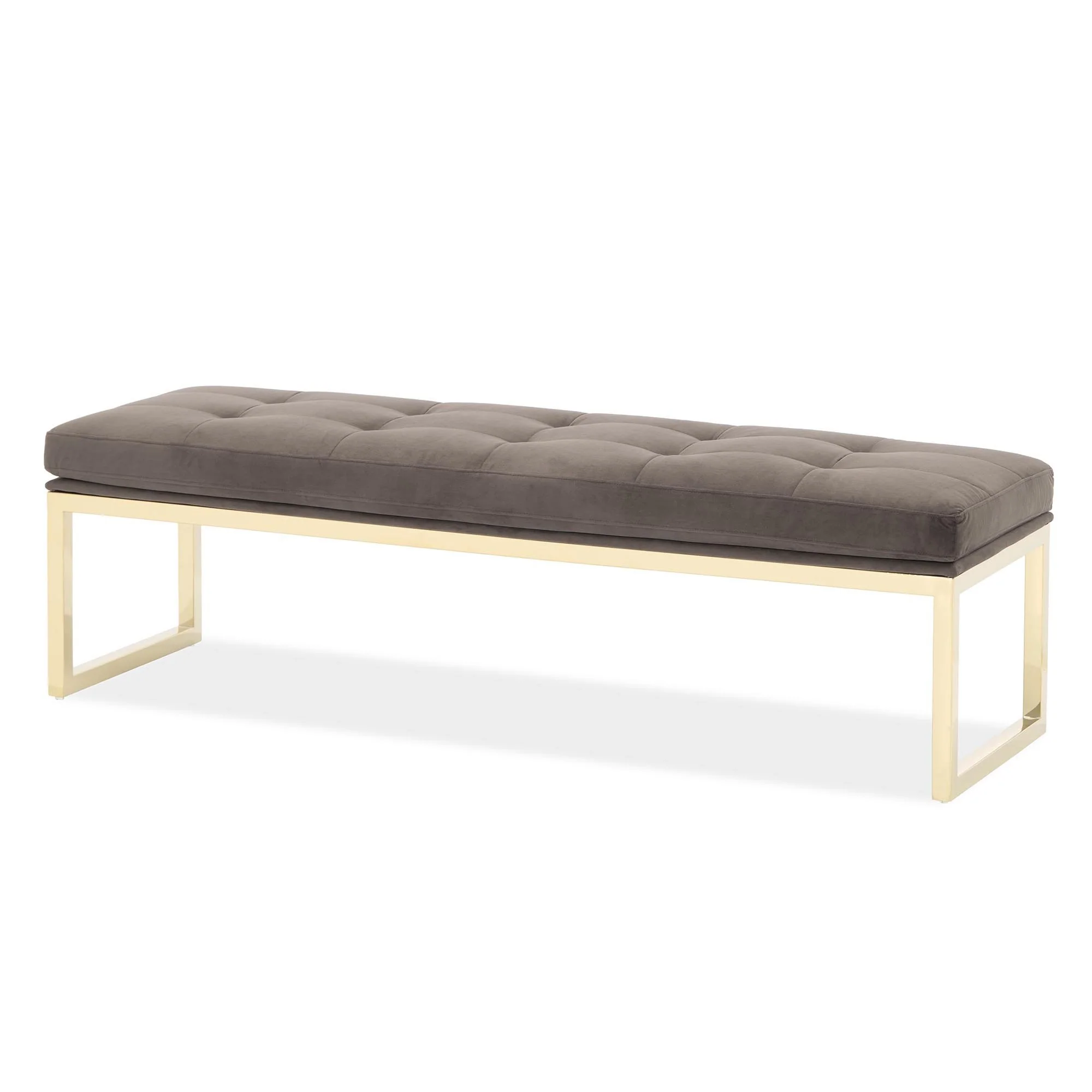 Dahlia Velvet Accent Bench - Chocolate/Gold - Image 7