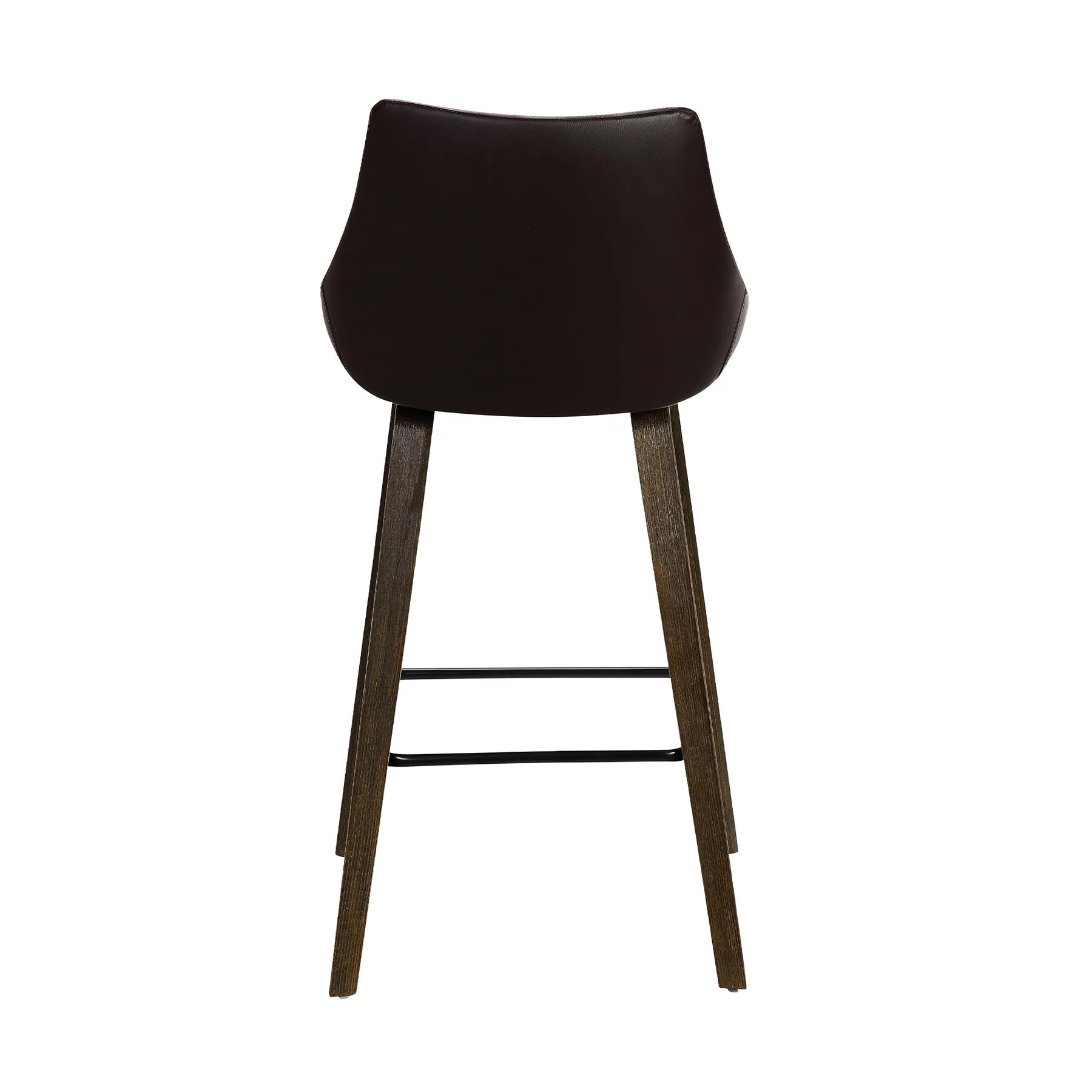 Dani 26" Brown Faux Leather Barstool in Walnut Glazed Finish - Image 5