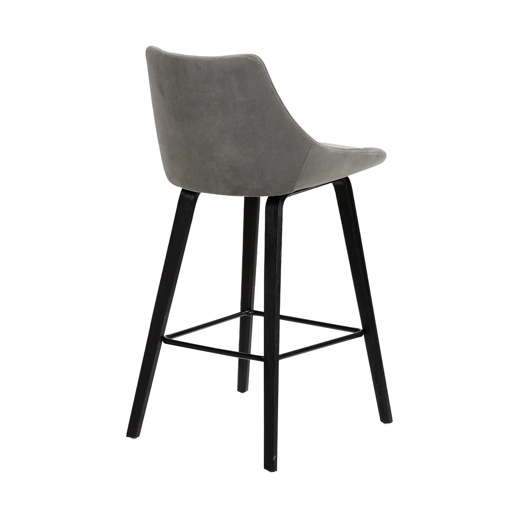 Dani 26" Gray Velvet Barstool in Black Brushed Wood Finish - Image 4