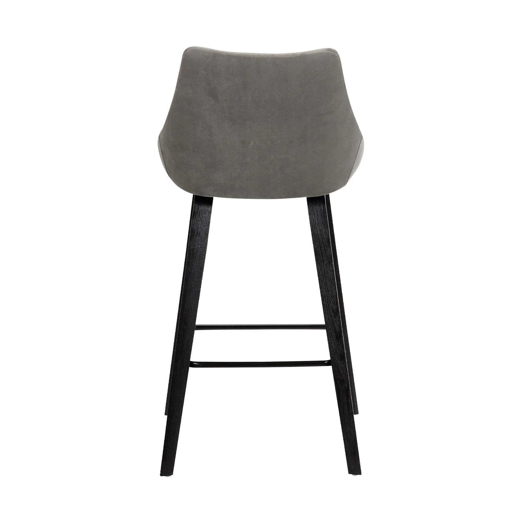 Dani 26" Gray Velvet Barstool in Black Brushed Wood Finish - Image 5