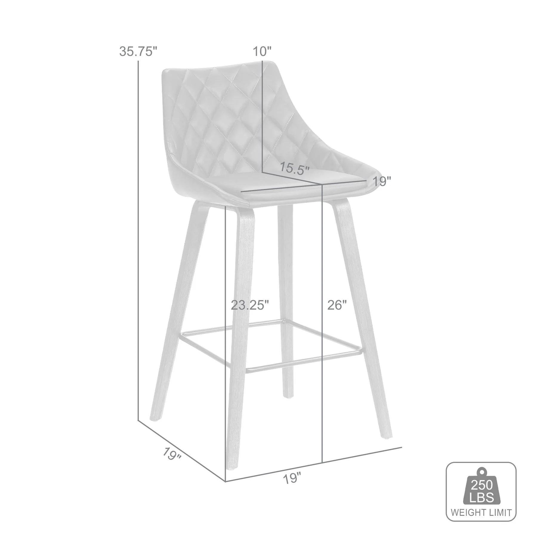 Dani 26" Gray Velvet Barstool in Black Brushed Wood Finish - Image 6